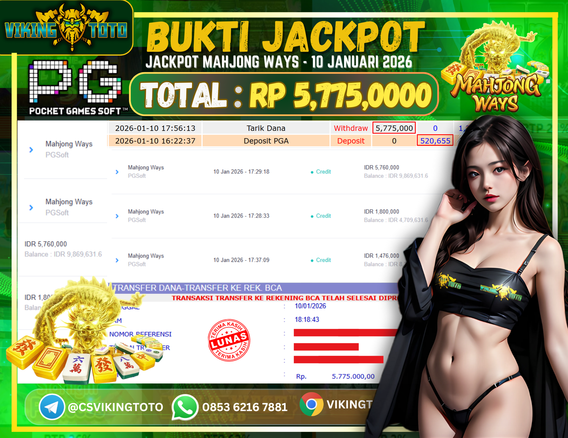 Bukti Jackpot Lunas VikingToto