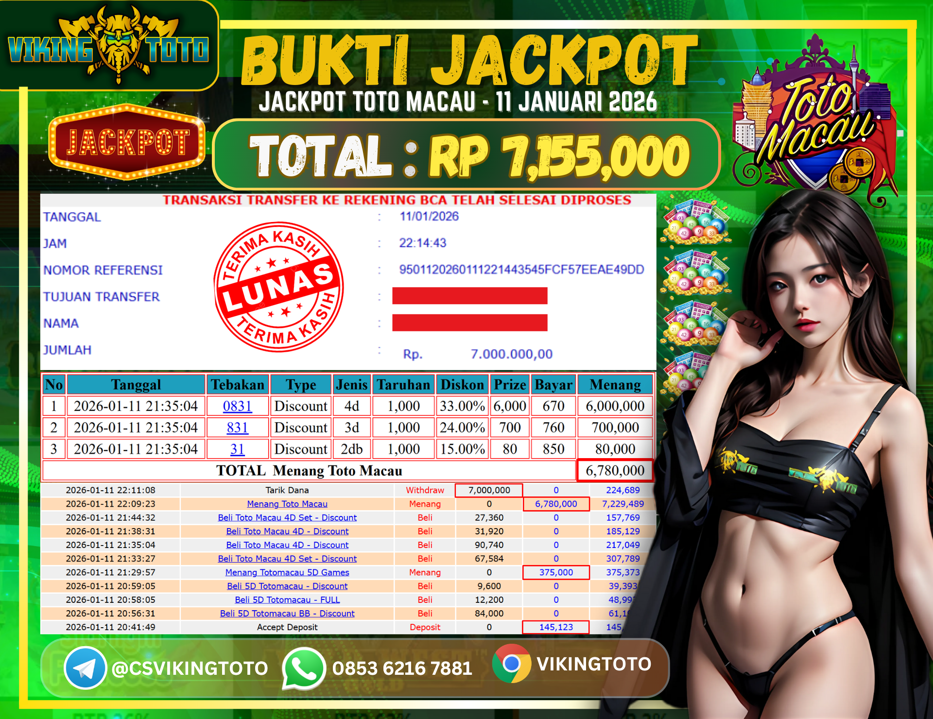 Bukti Jackpot Lunas VikingToto