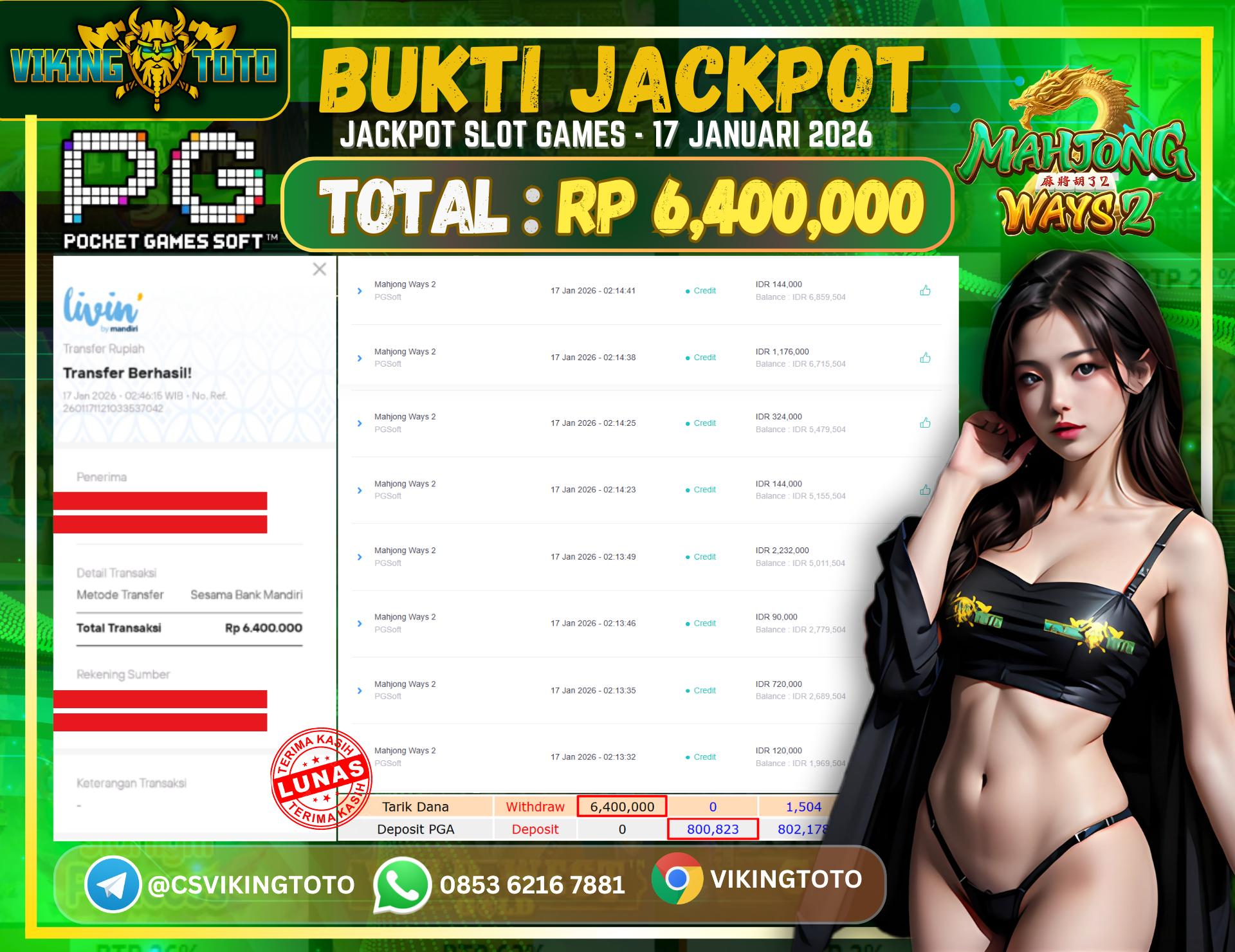 Bukti Jackpot Lunas VikingToto