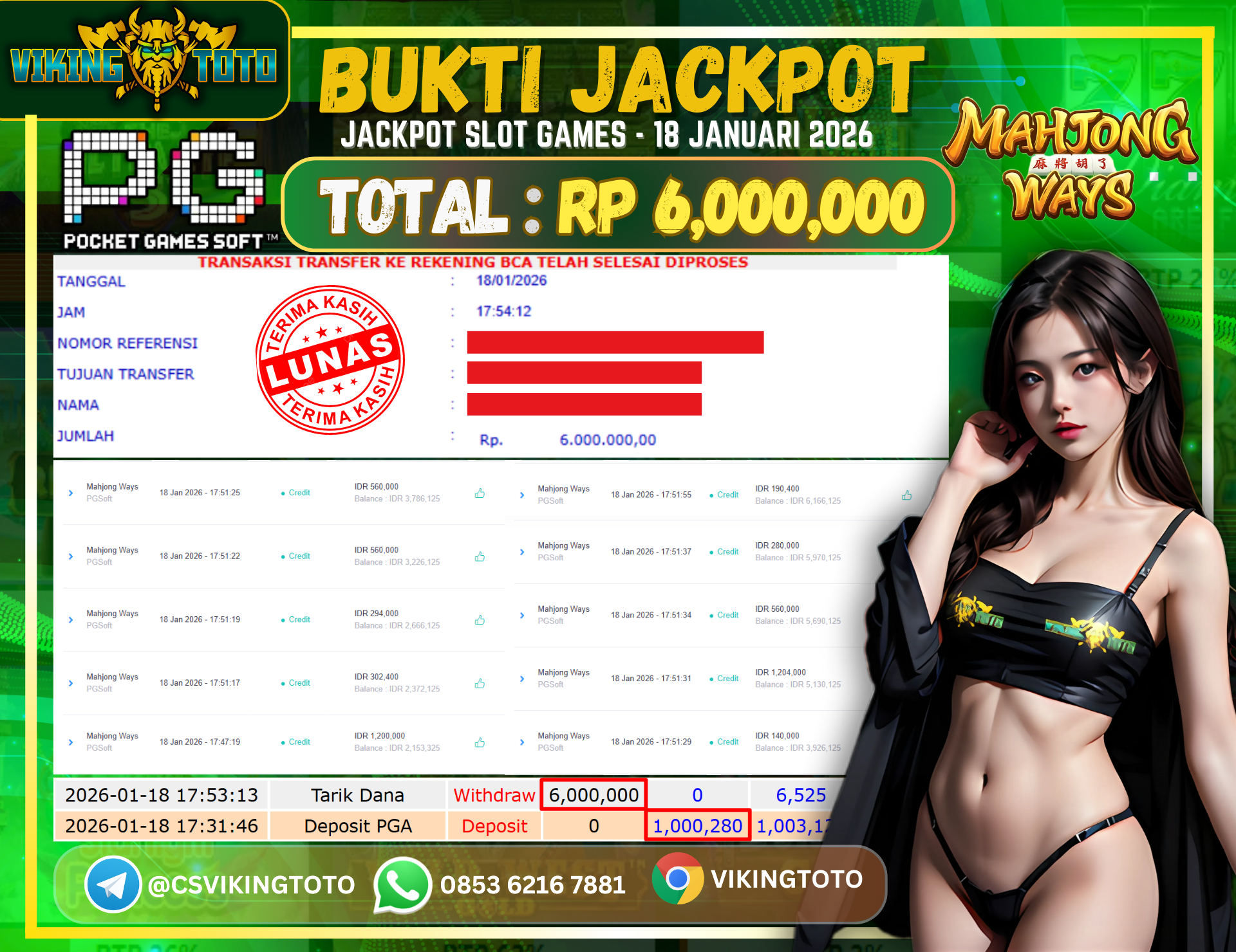 Bukti Jackpot Lunas VikingToto