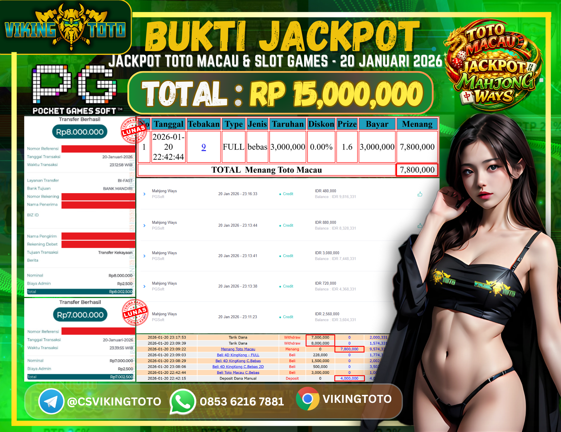 Bukti Jackpot Lunas VikingToto