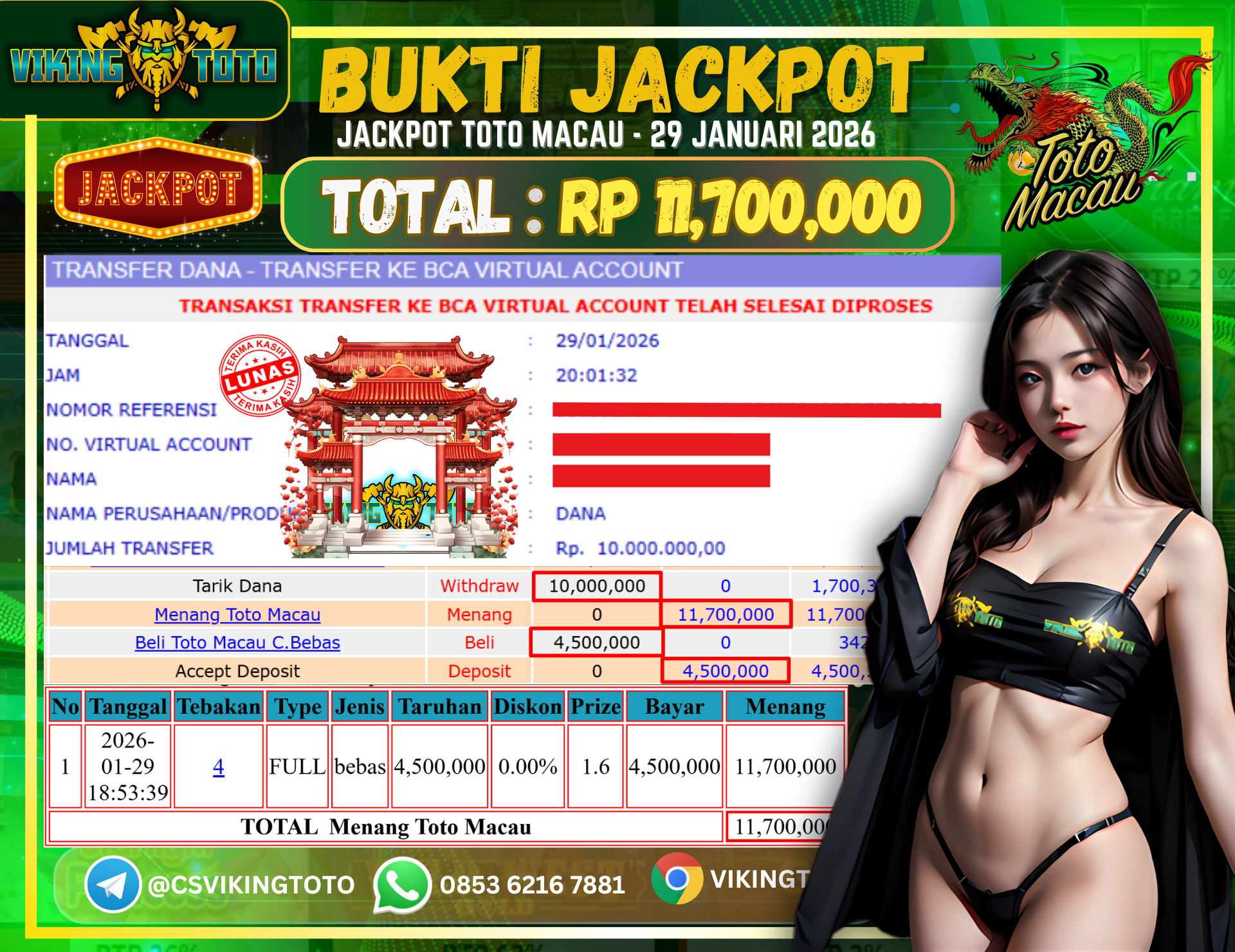 Bukti Jackpot Lunas VikingToto