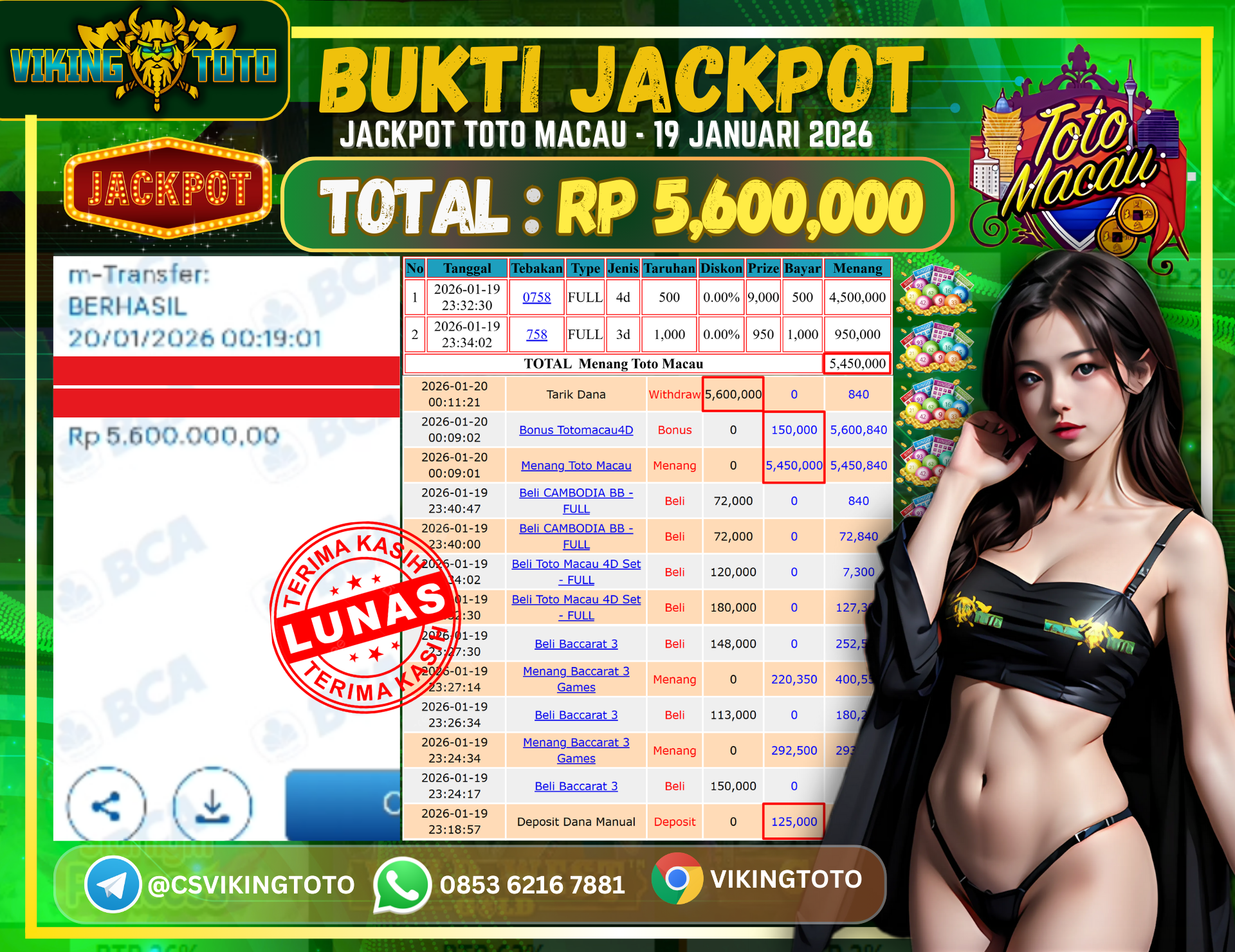Bukti Jackpot Lunas VikingToto
