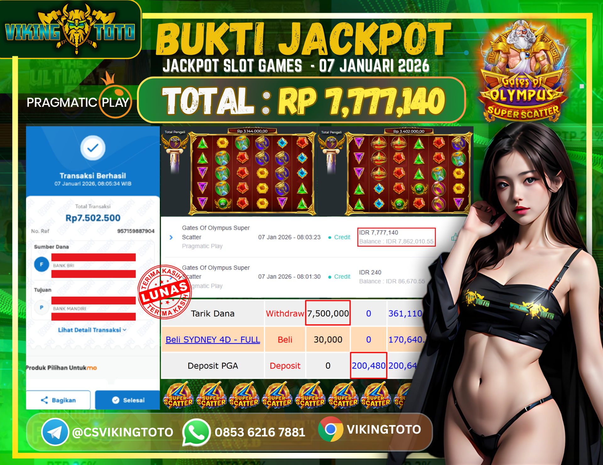 Bukti Jackpot Lunas VikingToto