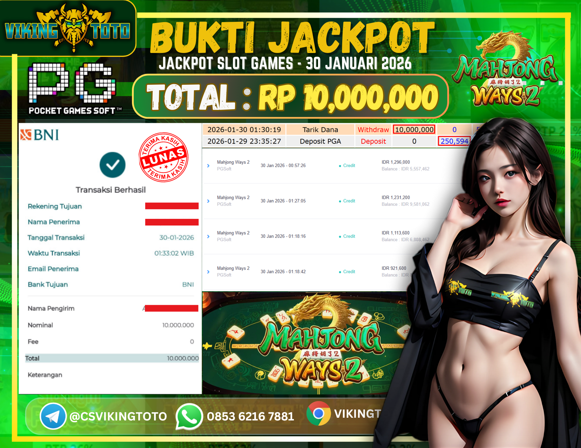 Bukti Jackpot Lunas VikingToto