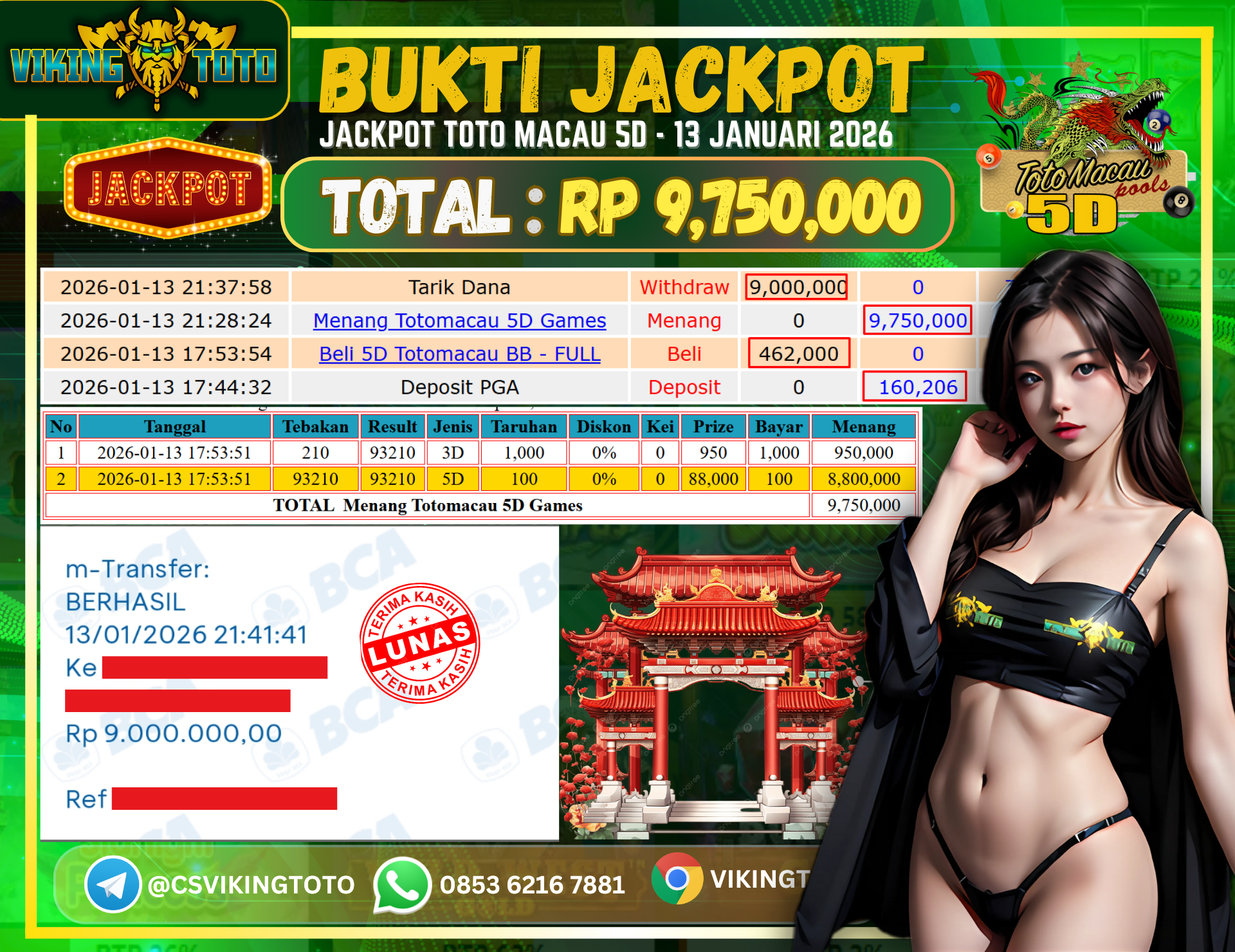 Bukti Jackpot Lunas VikingToto