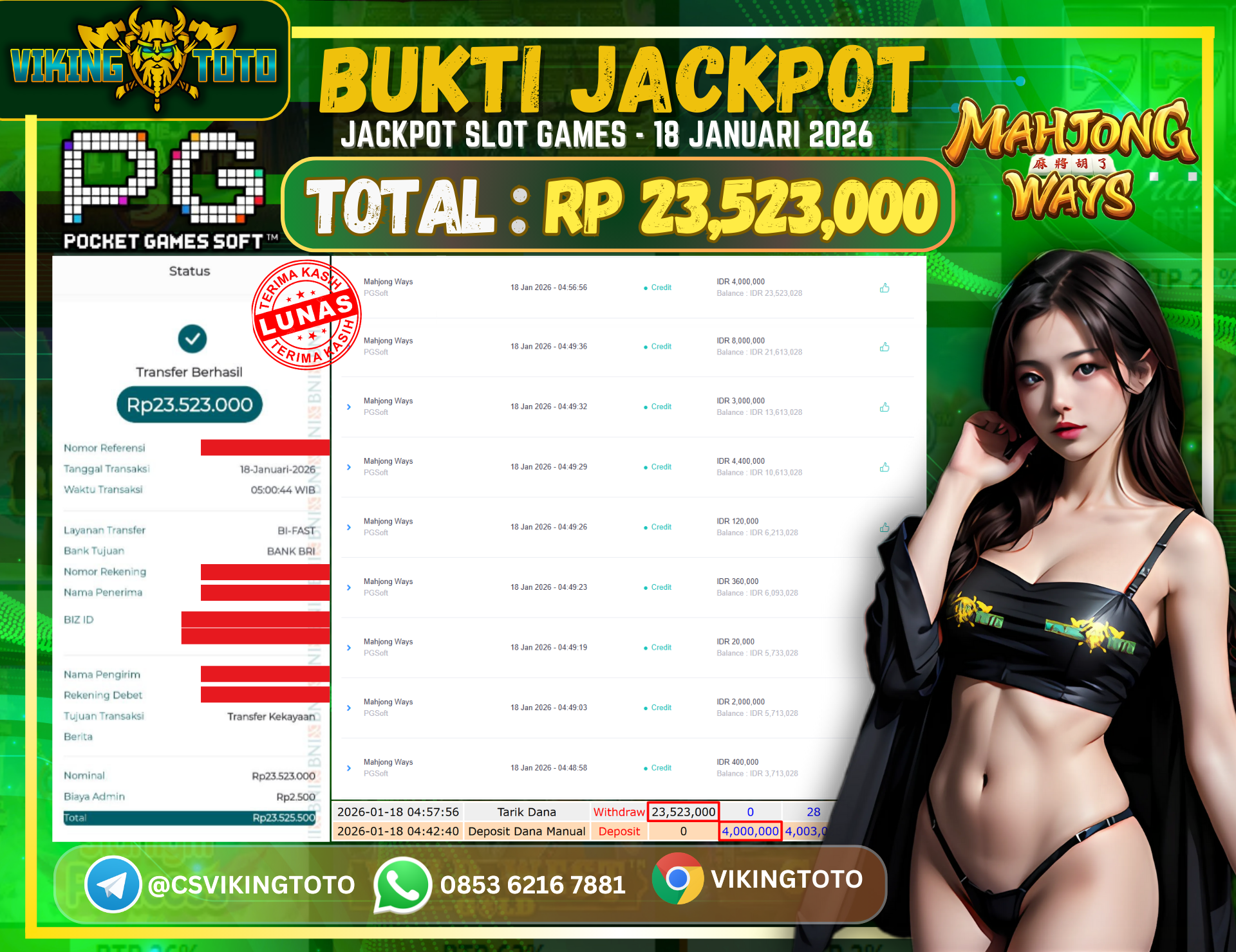 Bukti Jackpot Lunas VikingToto