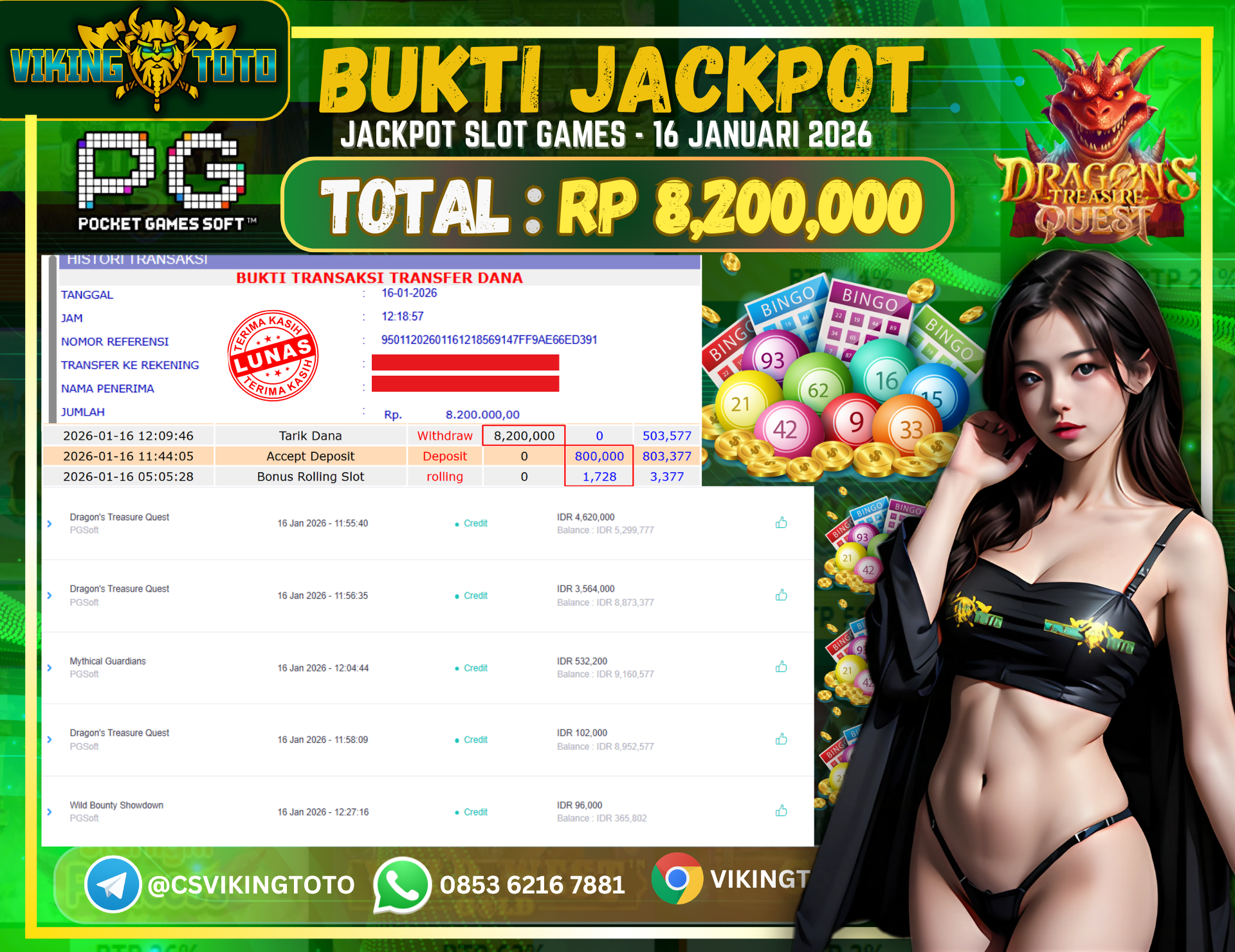 Bukti Jackpot Lunas VikingToto