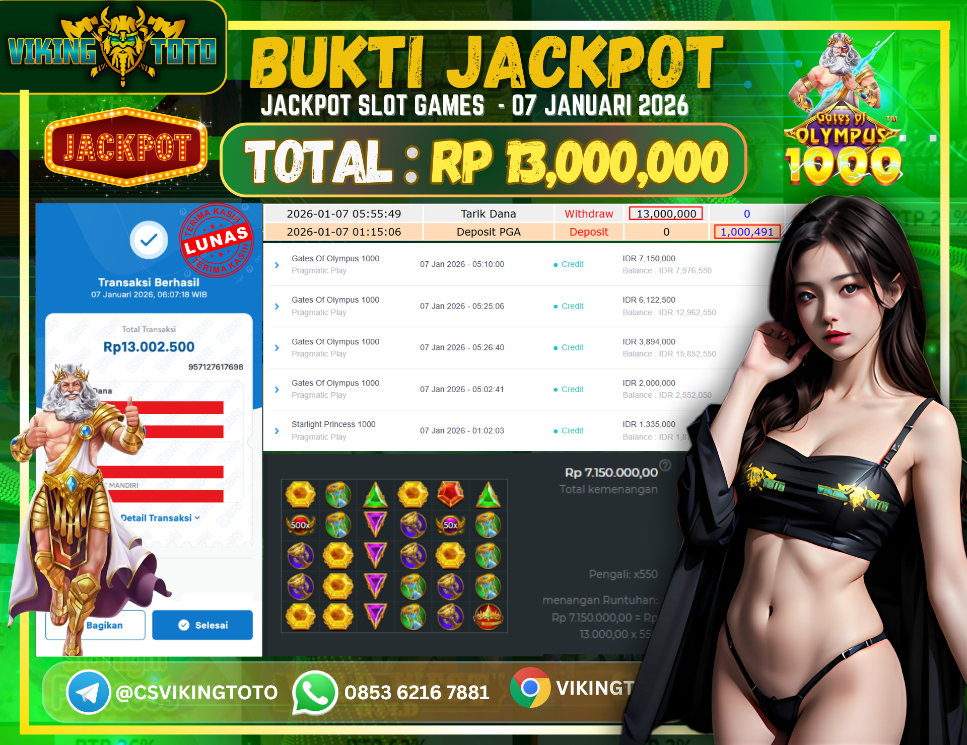 Bukti Jackpot Lunas VikingToto
