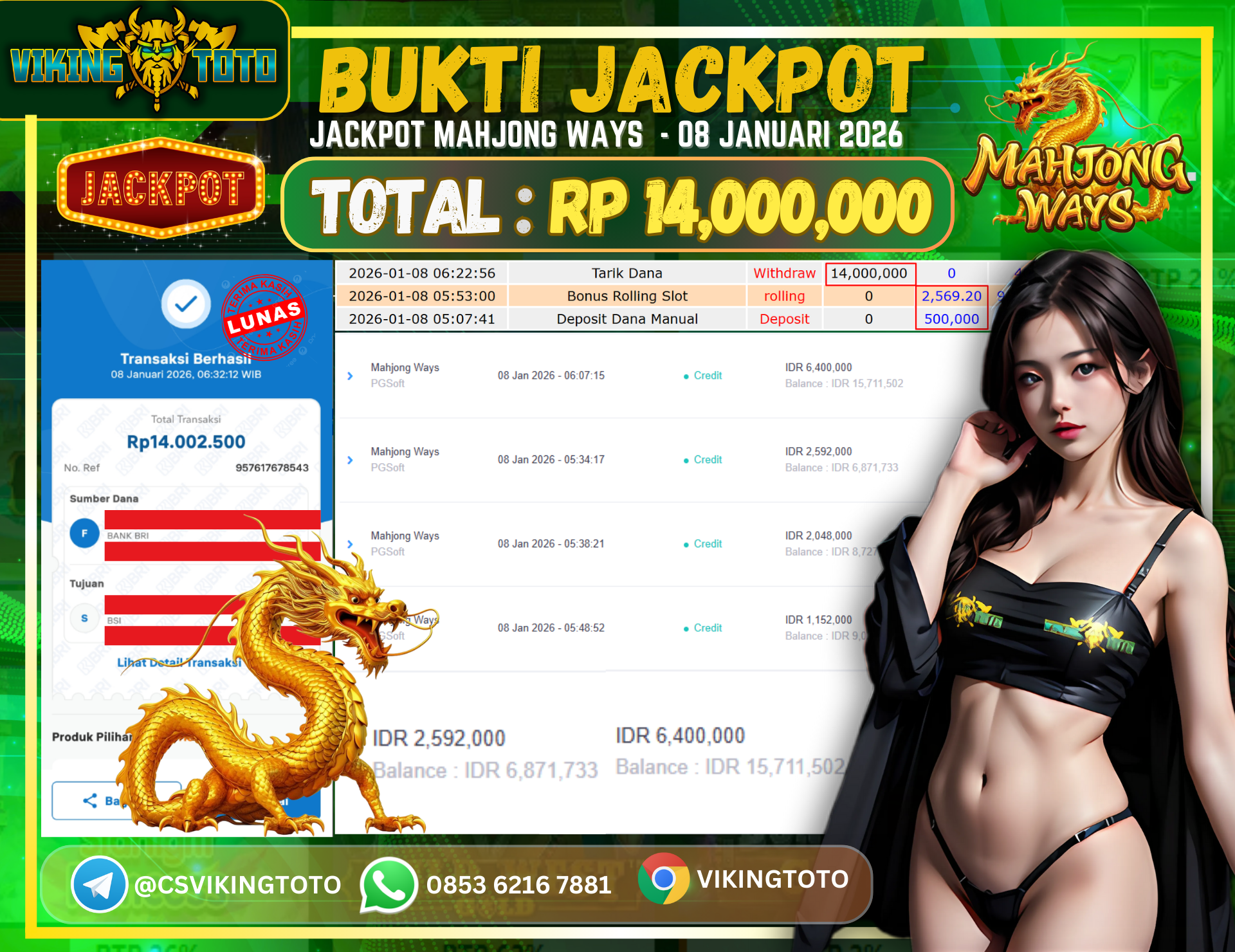 Bukti Jackpot Lunas VikingToto