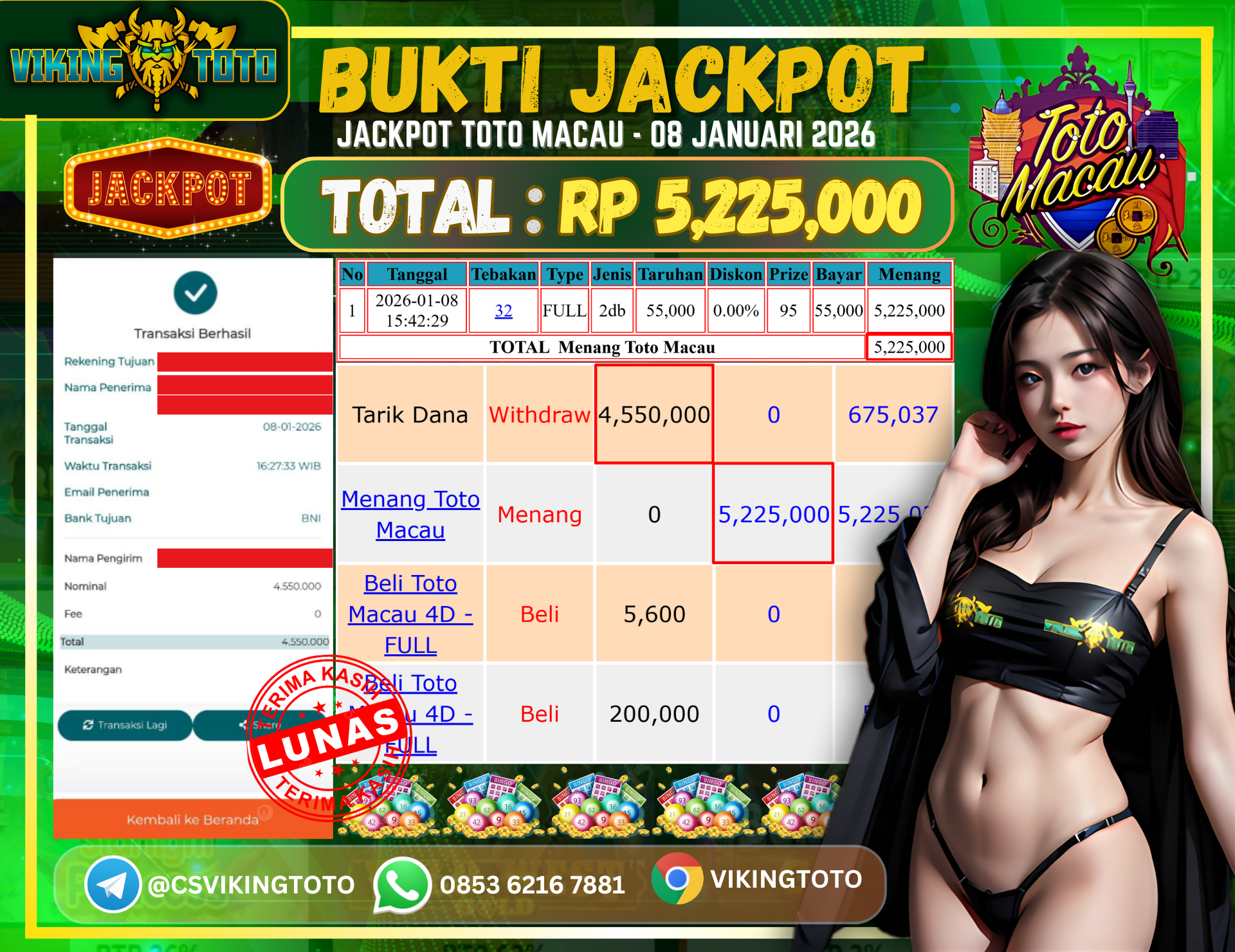 Bukti Jackpot Lunas VikingToto