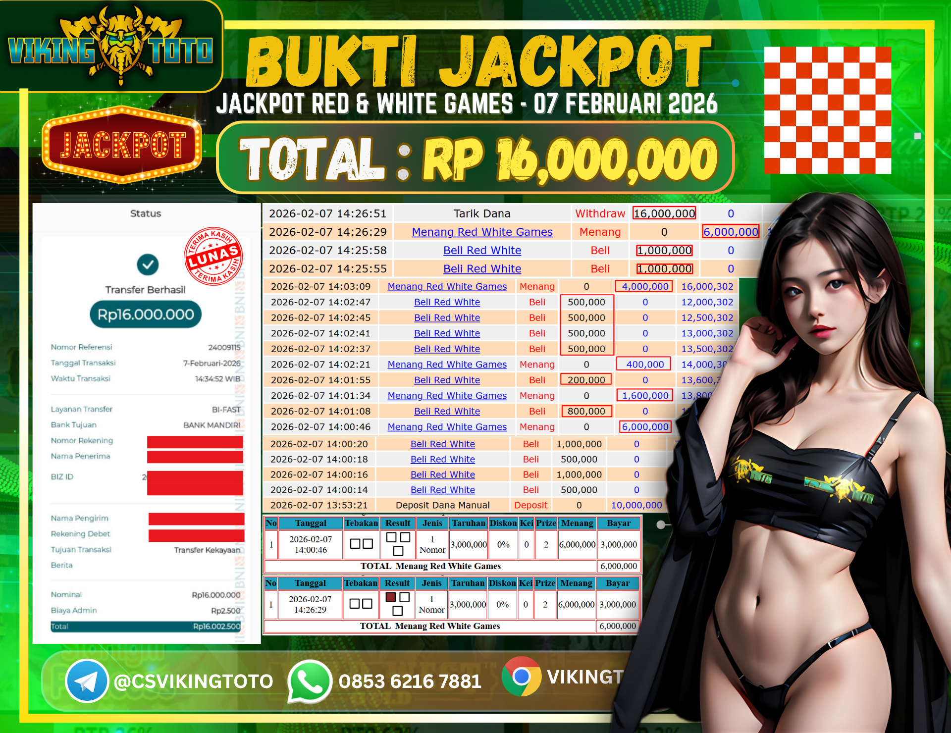 Bukti Jackpot Lunas VikingToto