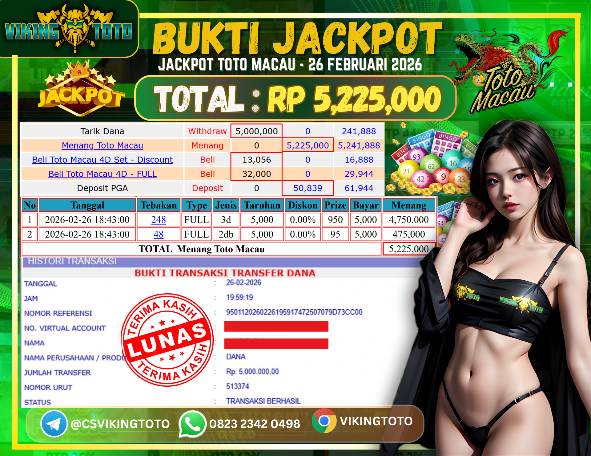 Bukti Jackpot Lunas VikingToto