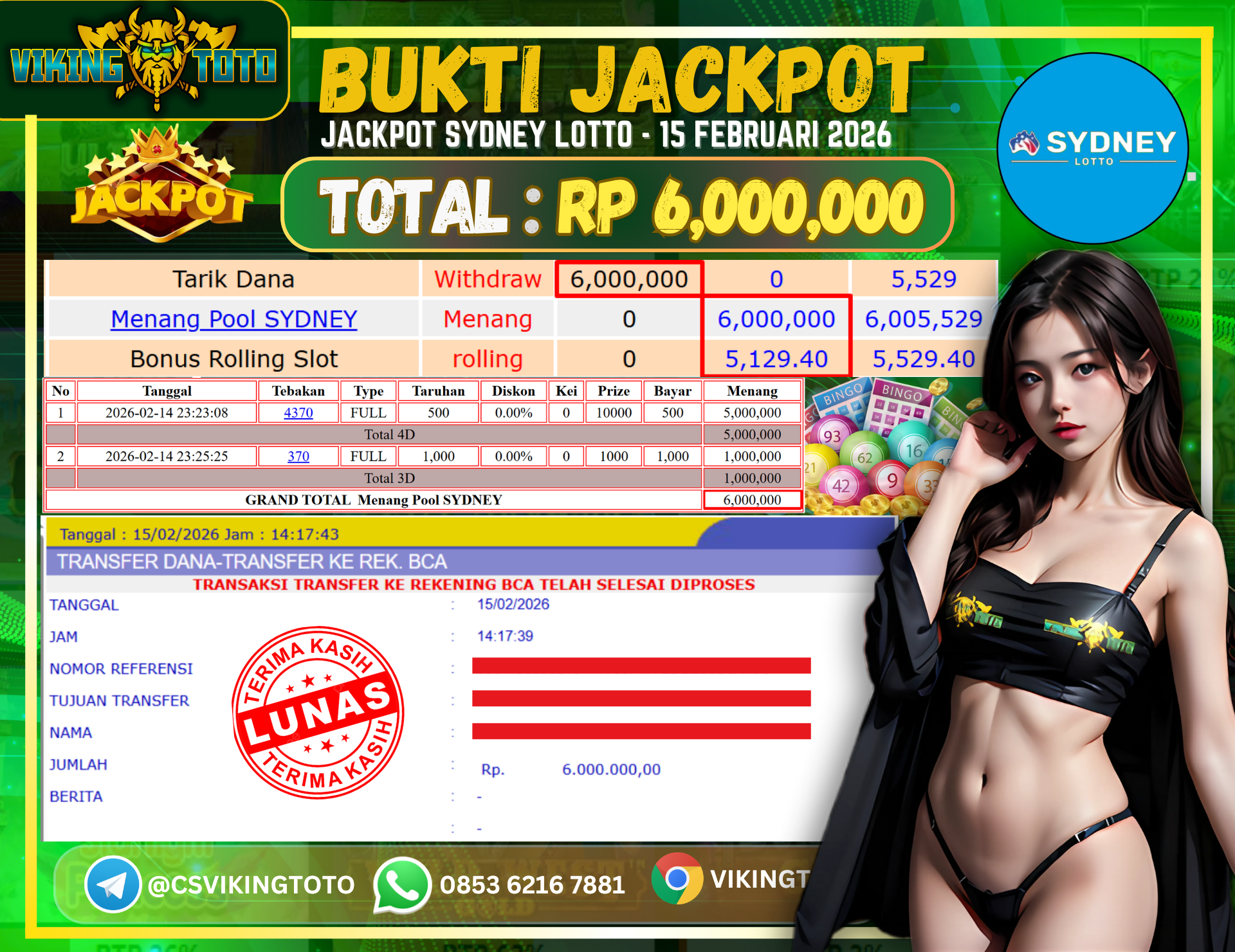 Bukti Jackpot Lunas VikingToto