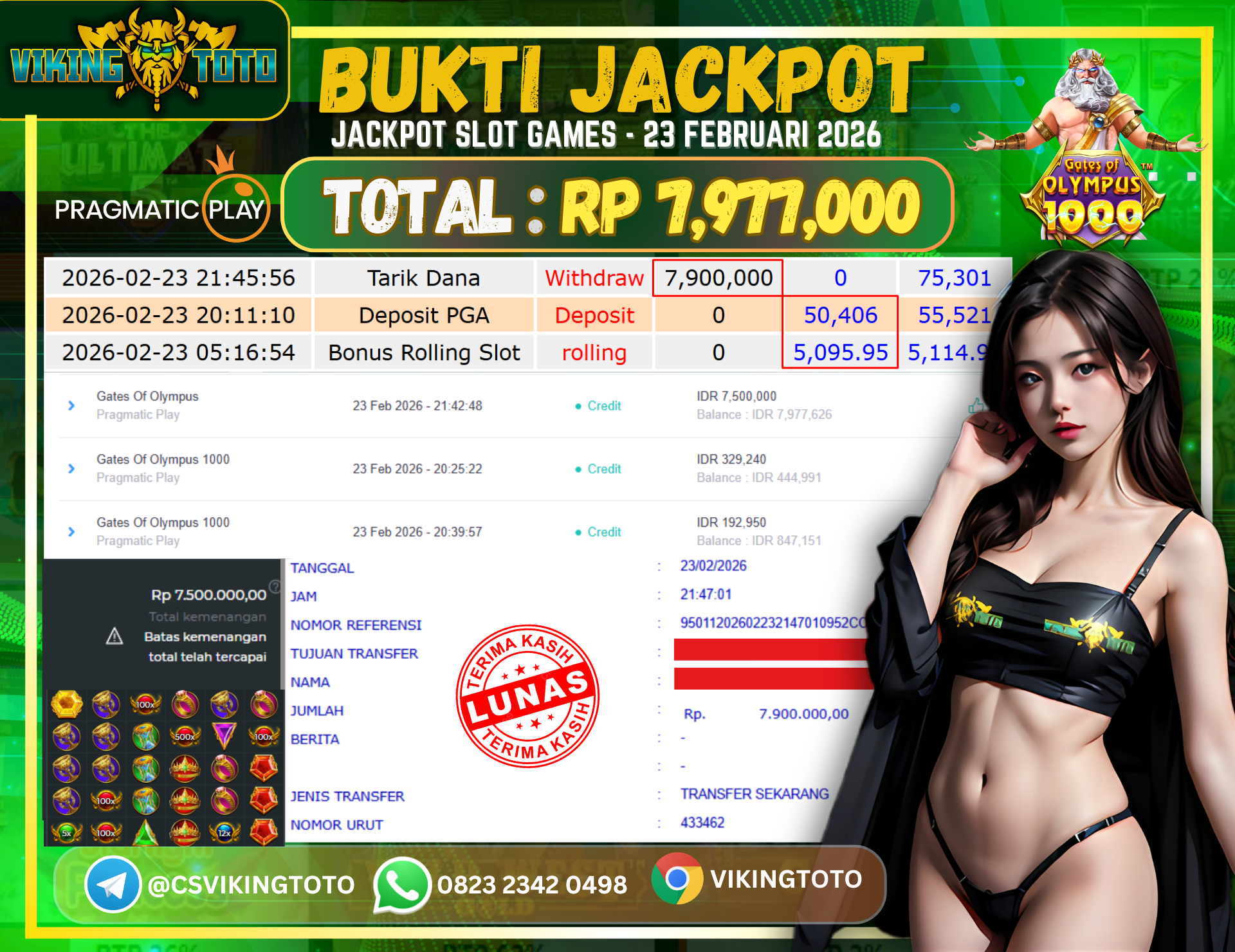 Bukti Jackpot Lunas VikingToto