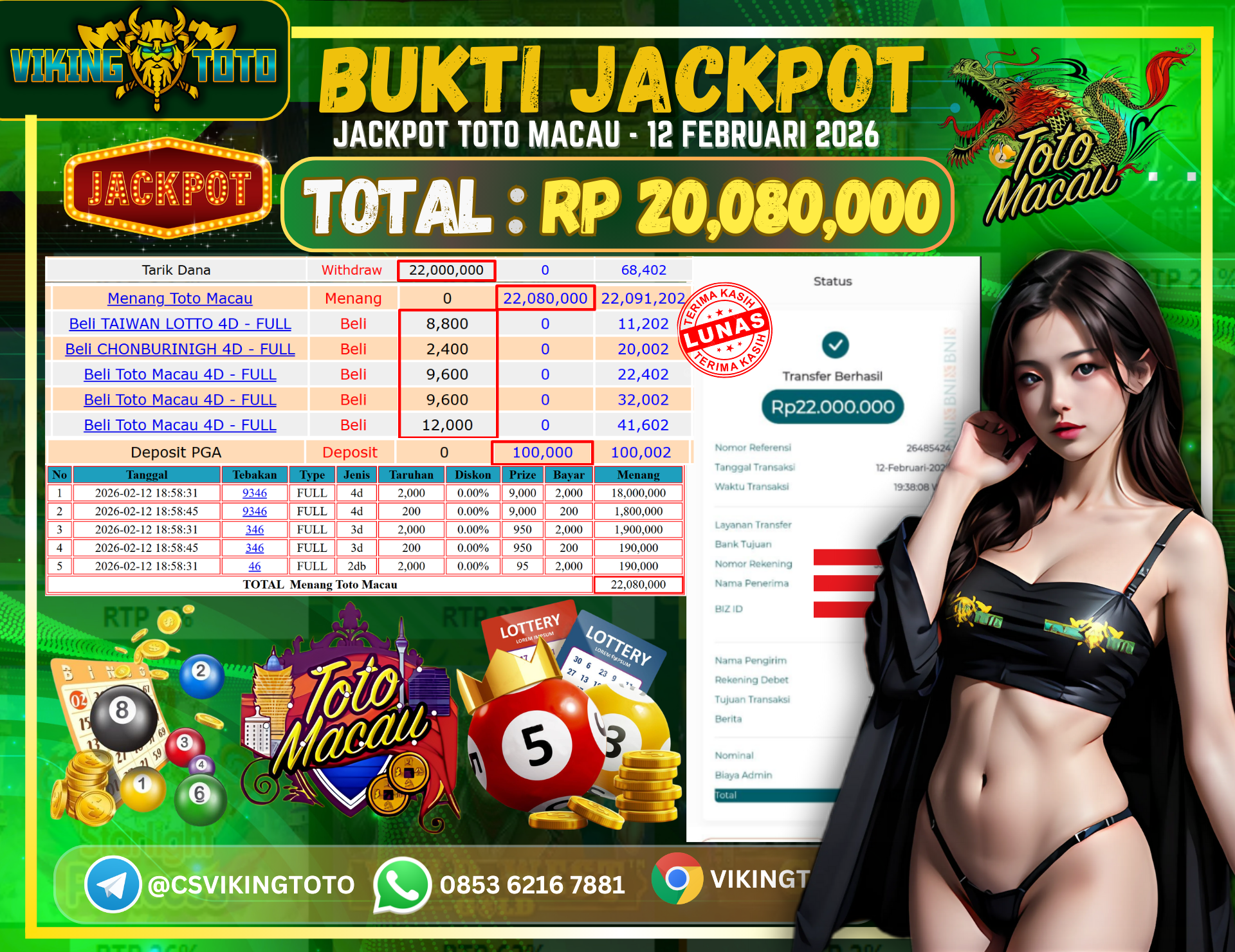 Bukti Jackpot Lunas VikingToto