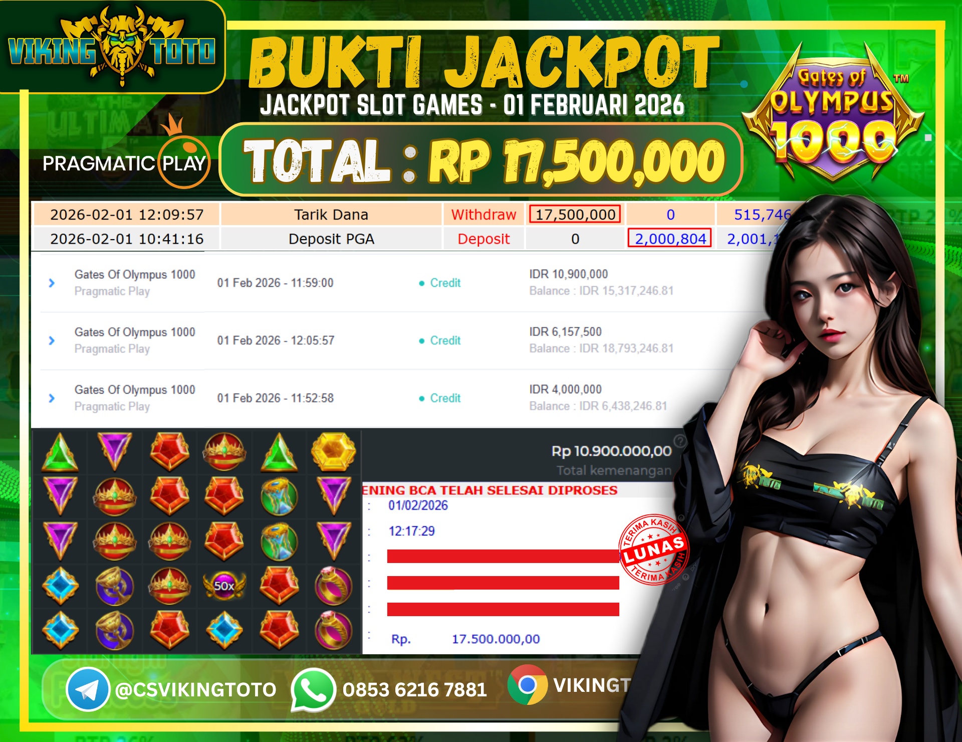 Bukti Jackpot Lunas VikingToto