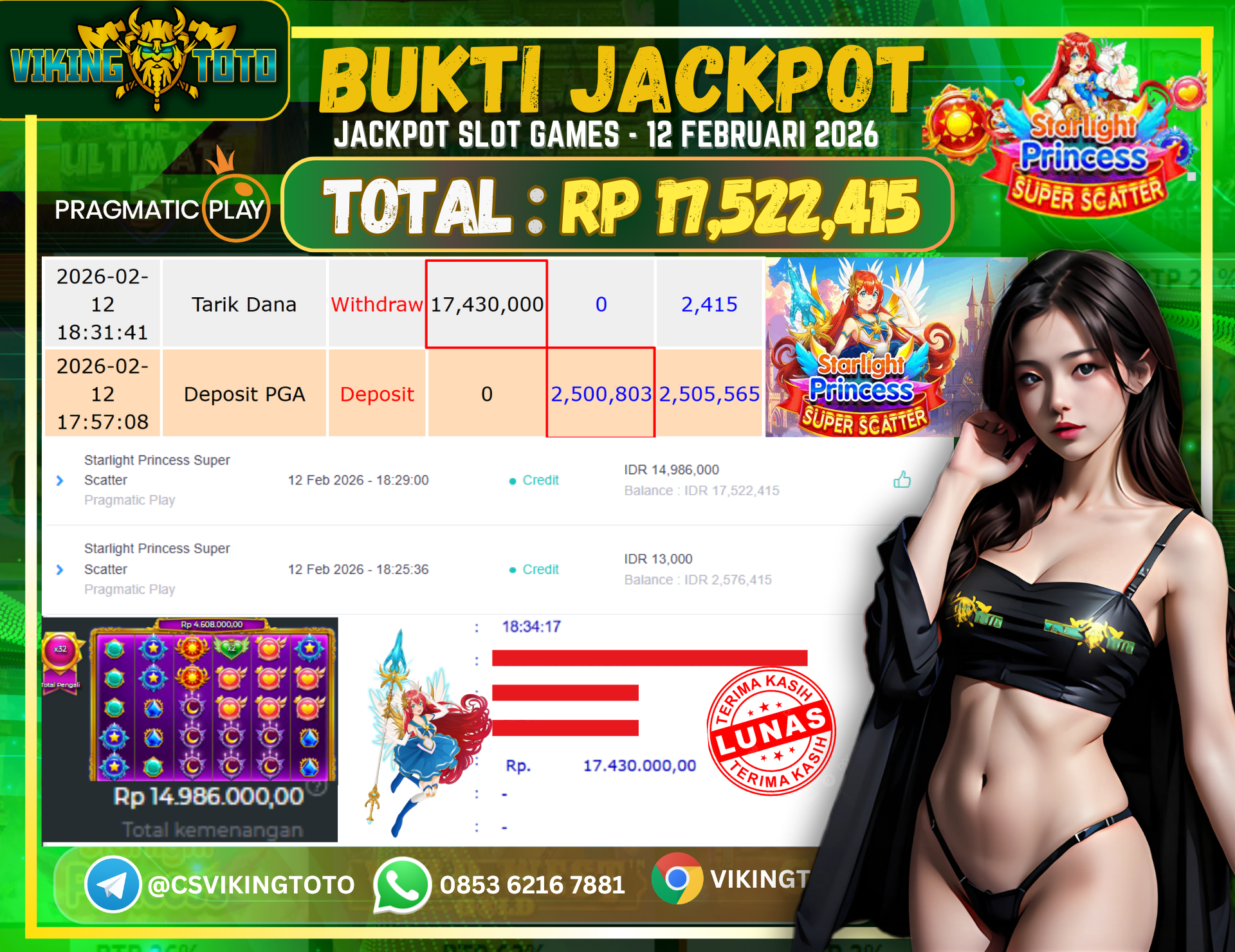 Bukti Jackpot Lunas VikingToto