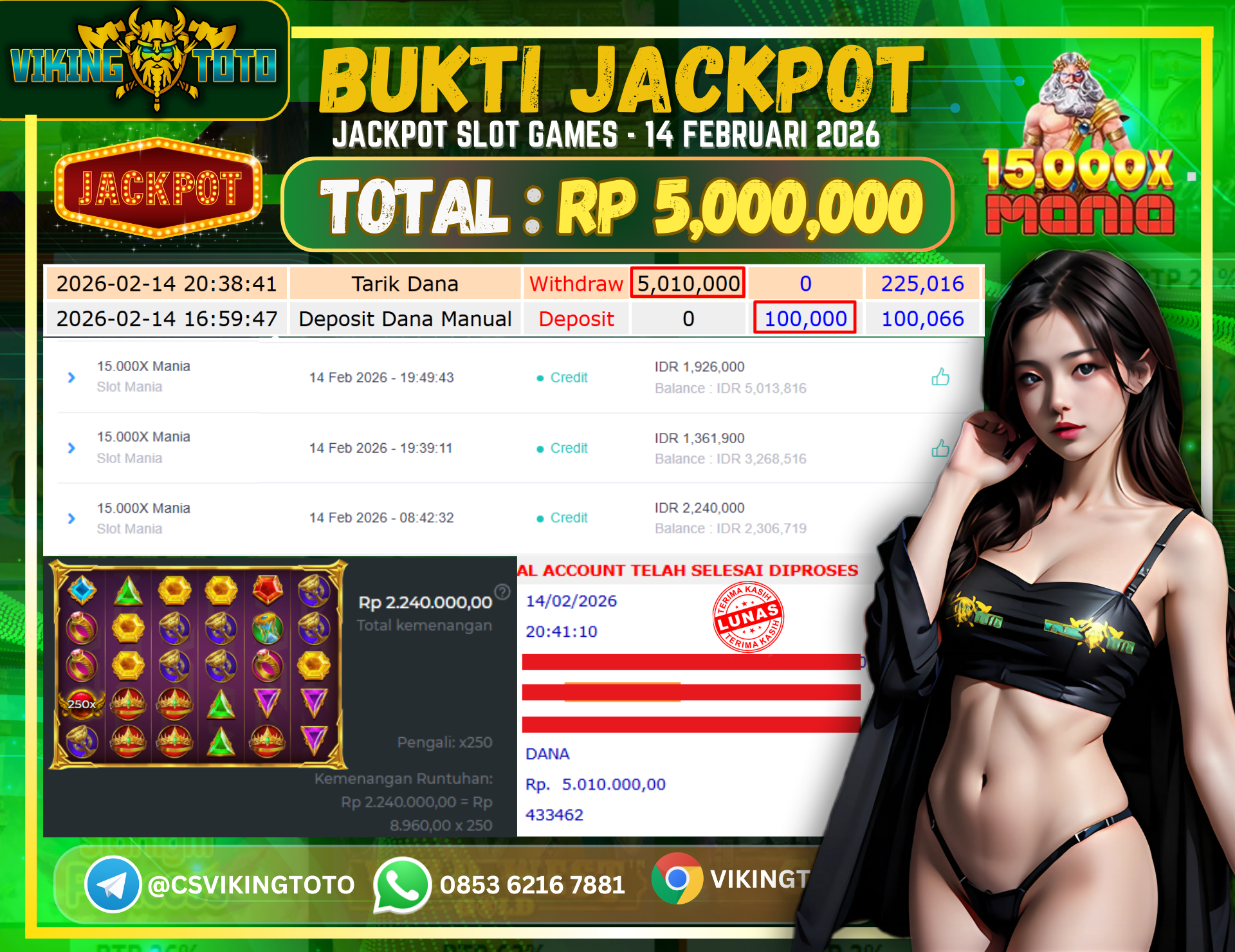 Bukti Jackpot Lunas VikingToto