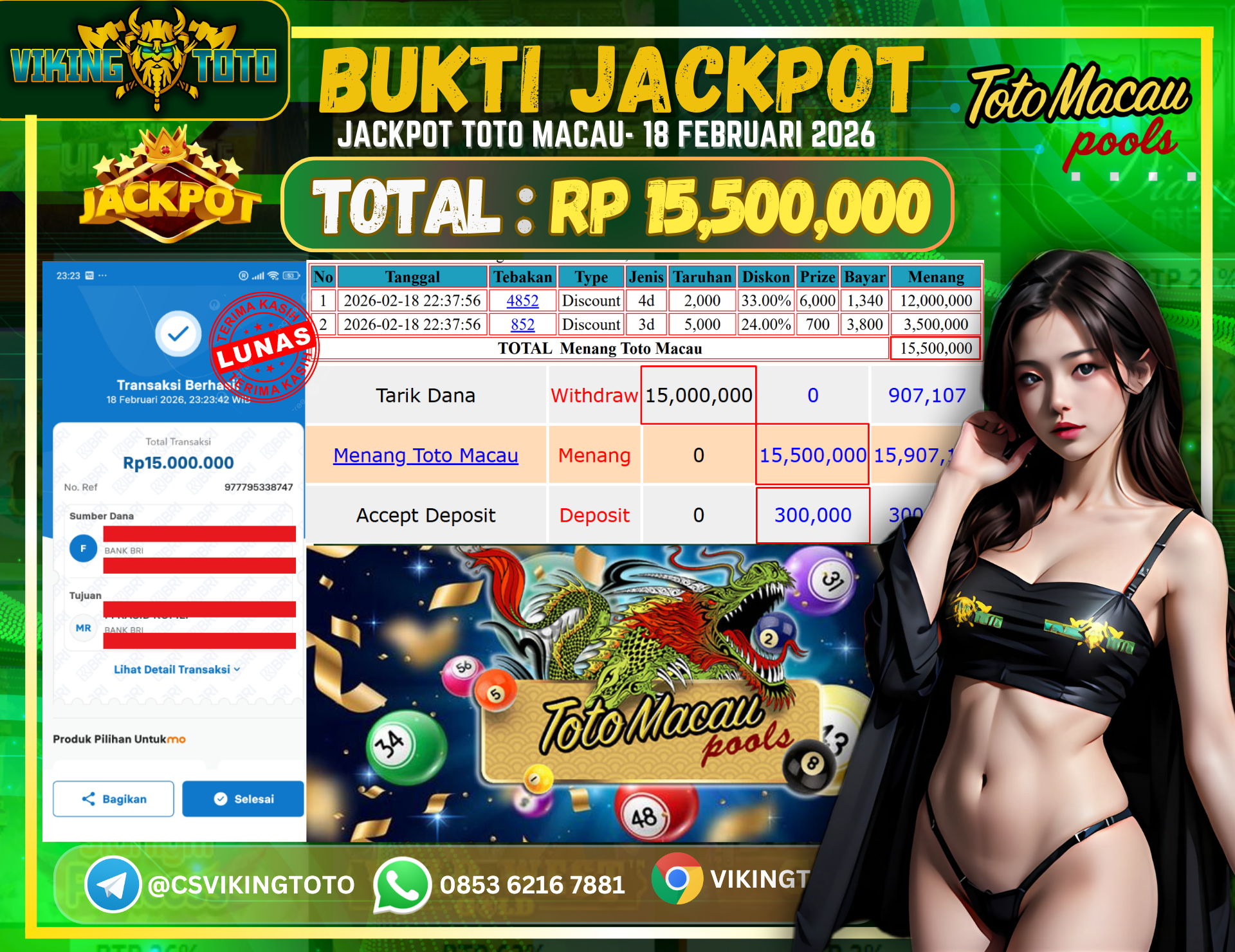 Bukti Jackpot Lunas VikingToto