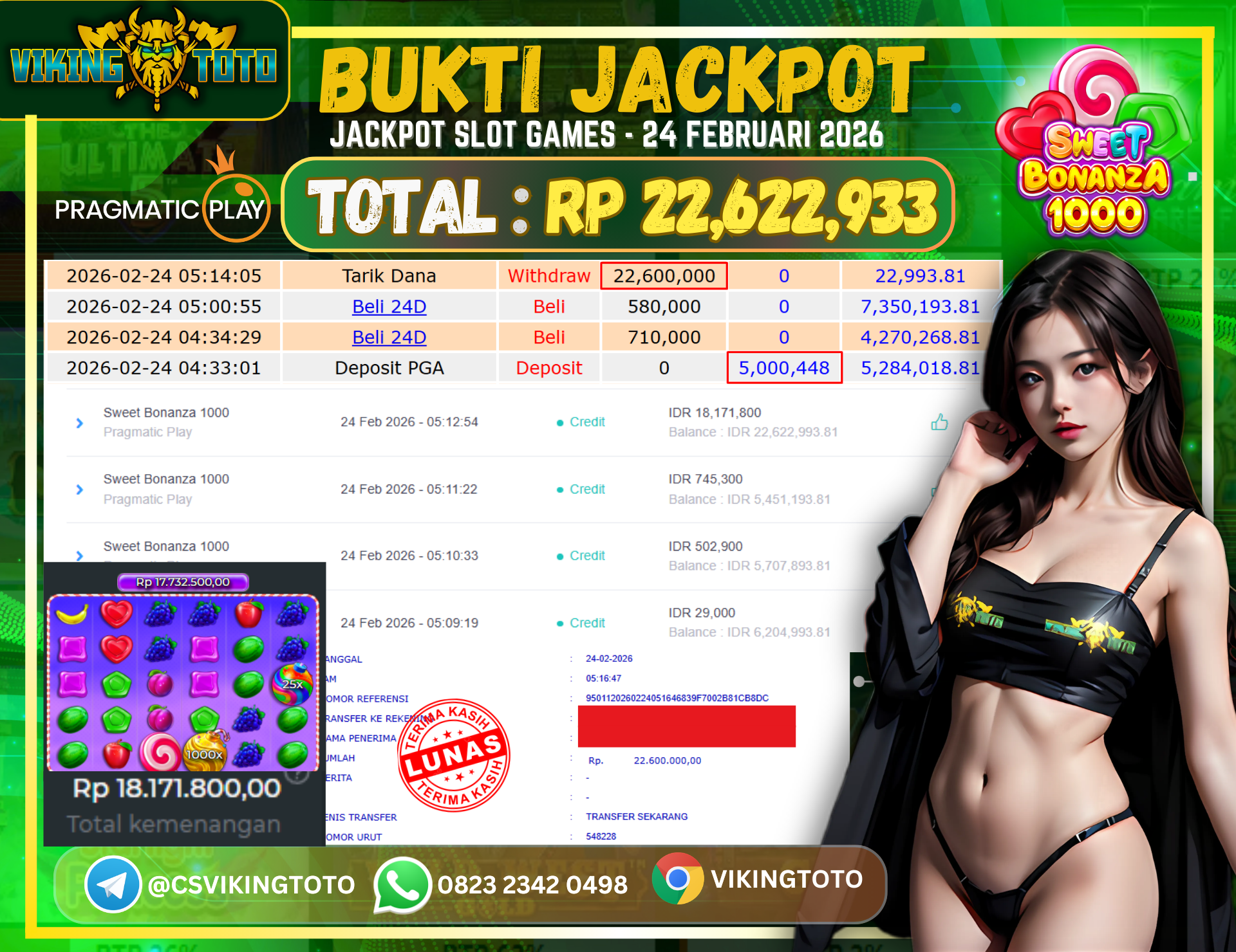 Bukti Jackpot Lunas VikingToto