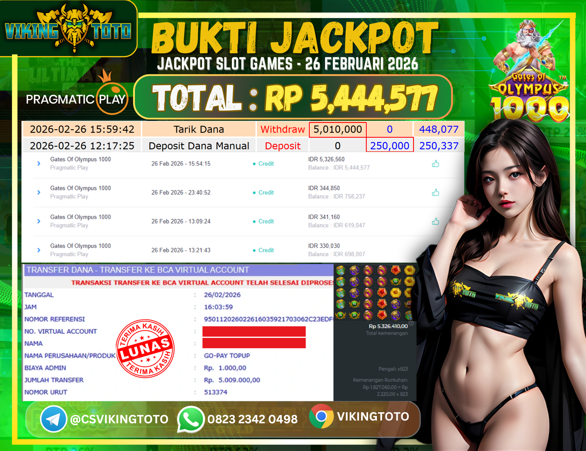 Bukti Jackpot Lunas VikingToto