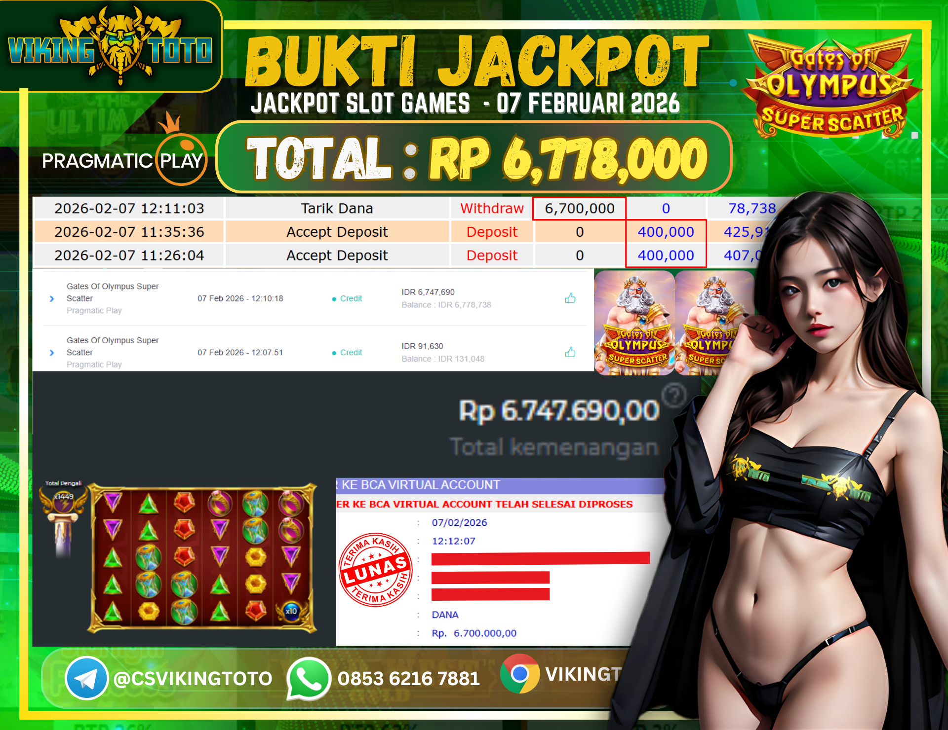 Bukti Jackpot Lunas VikingToto