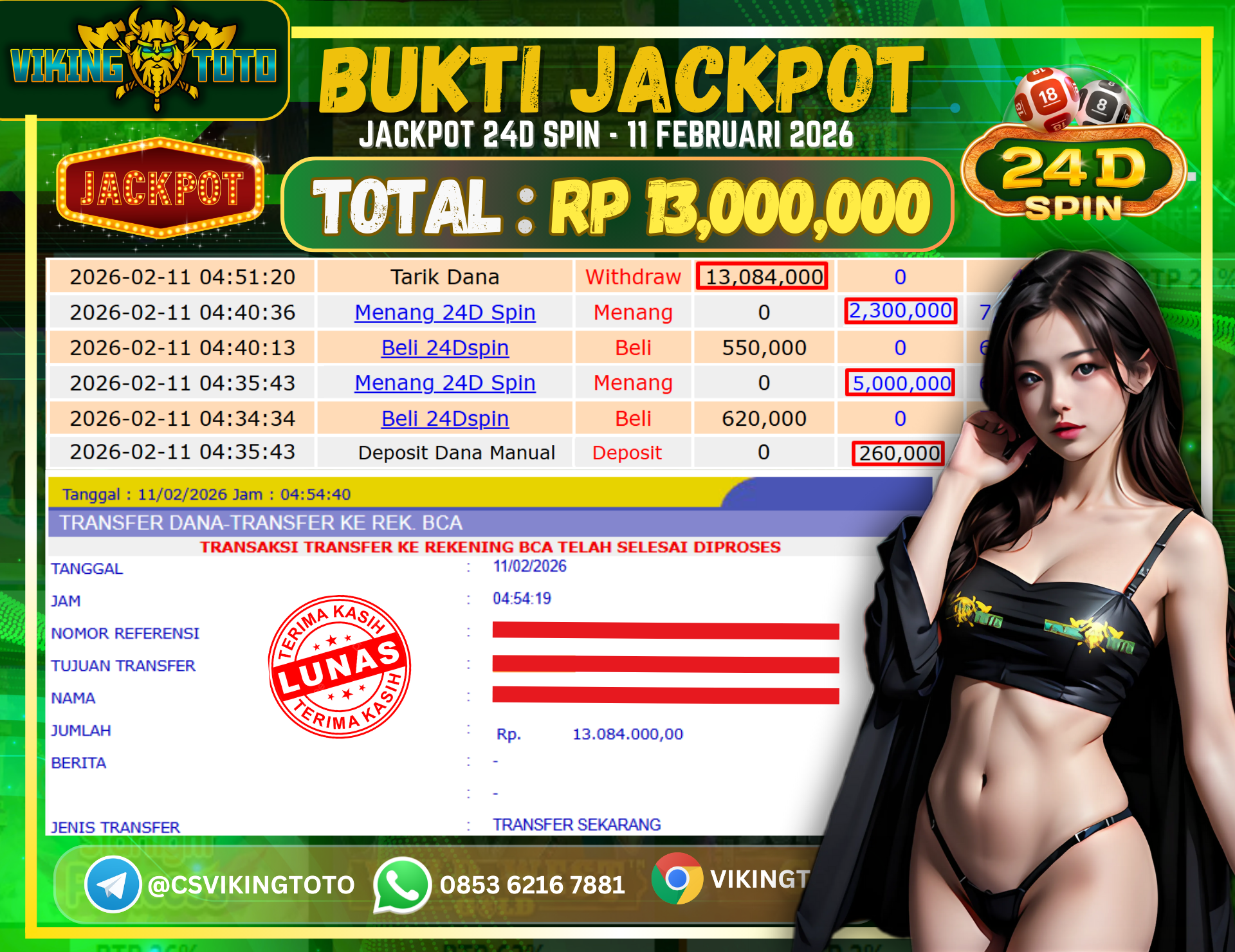 Bukti Jackpot Lunas VikingToto