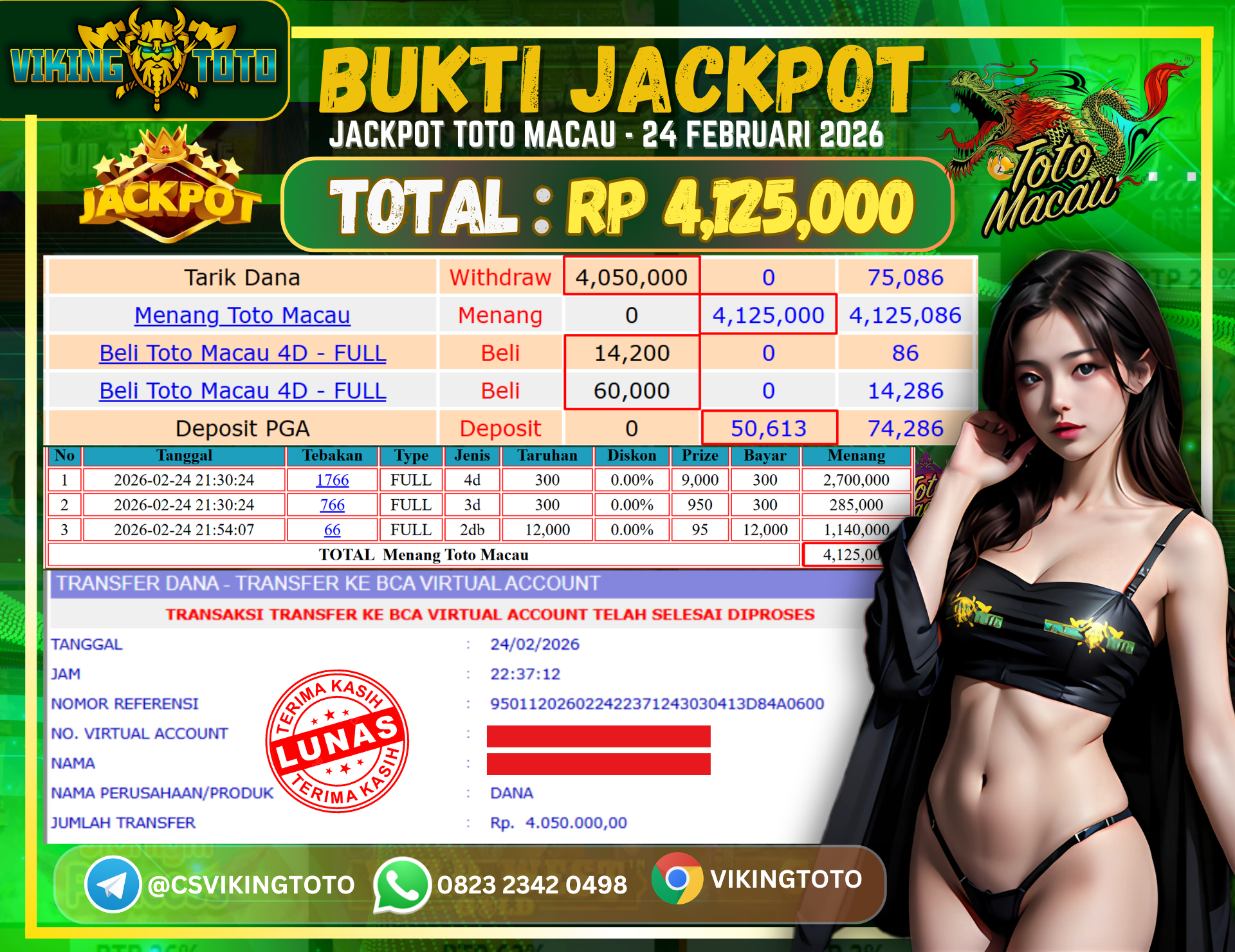 Bukti Jackpot Lunas VikingToto