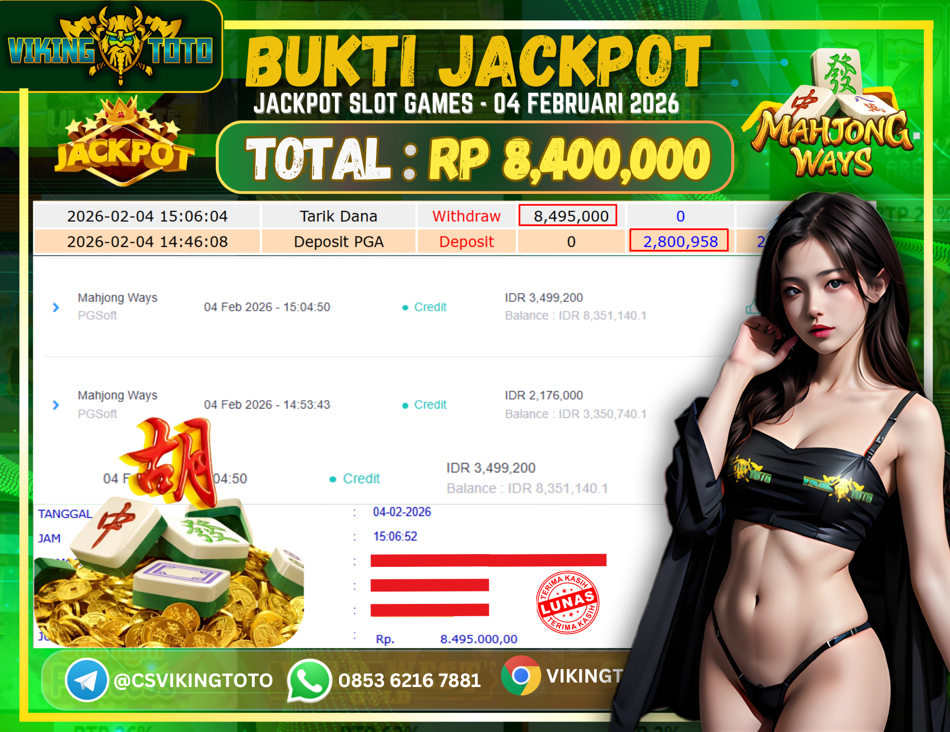 Bukti Jackpot Lunas VikingToto