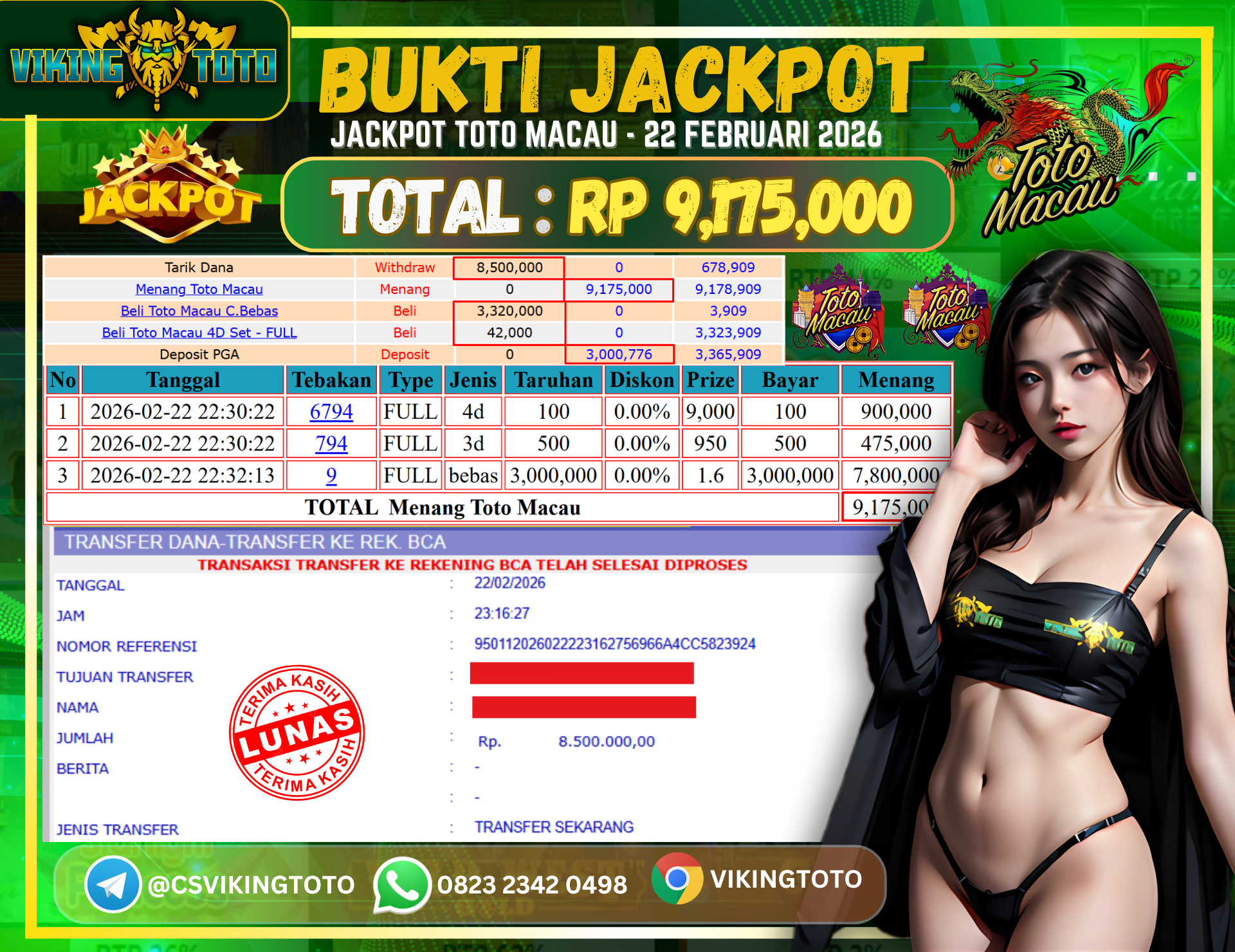 Bukti Jackpot Lunas VikingToto