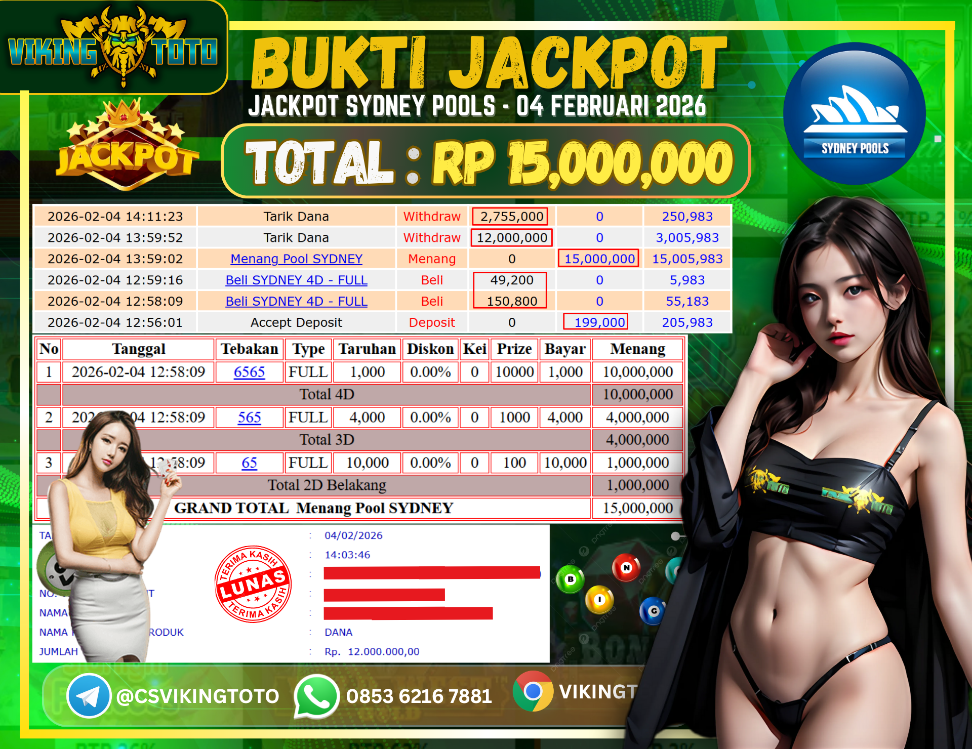 Bukti Jackpot Lunas VikingToto