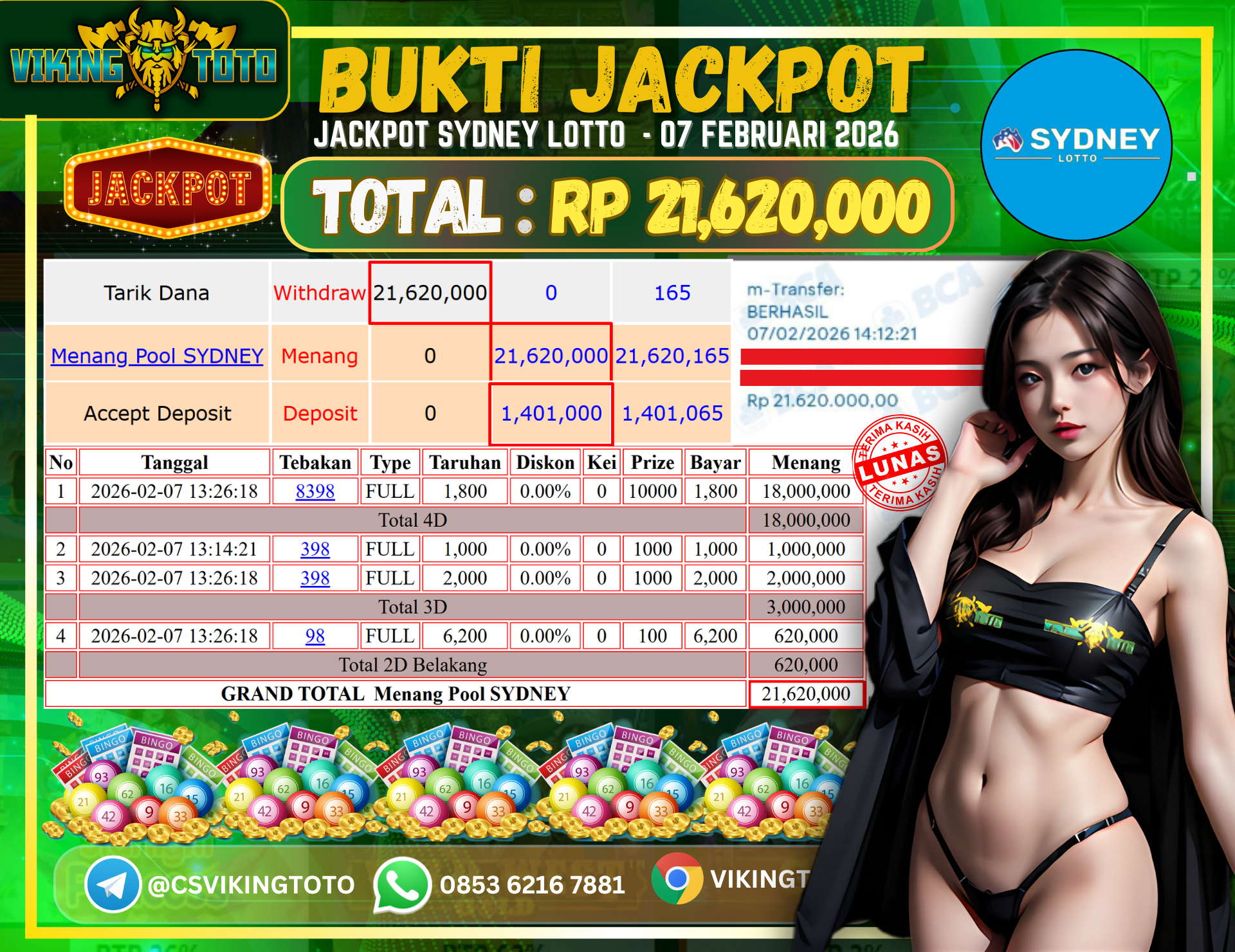 Bukti Jackpot Lunas VikingToto