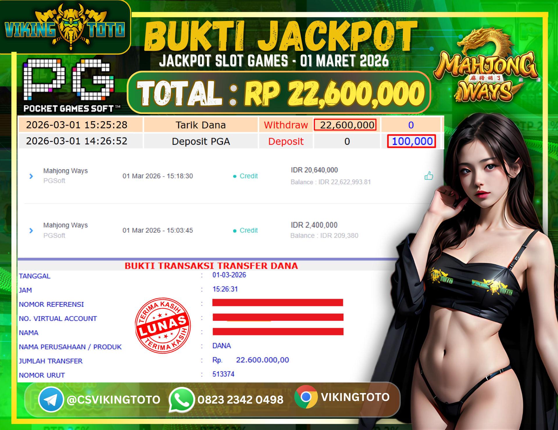 Bukti Jackpot Lunas VikingToto