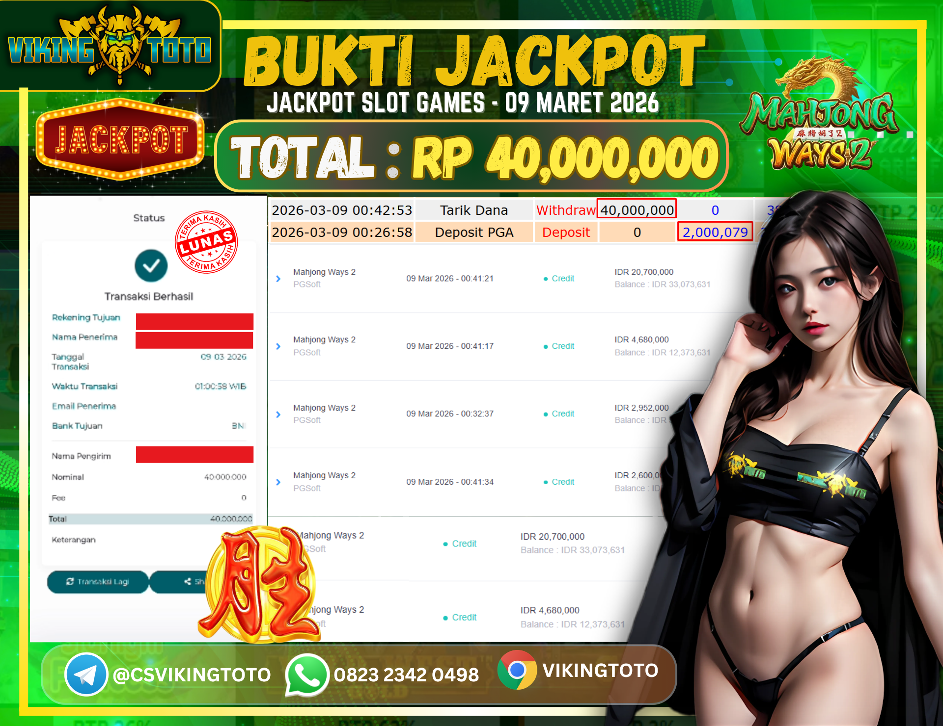 Bukti Jackpot Lunas VikingToto