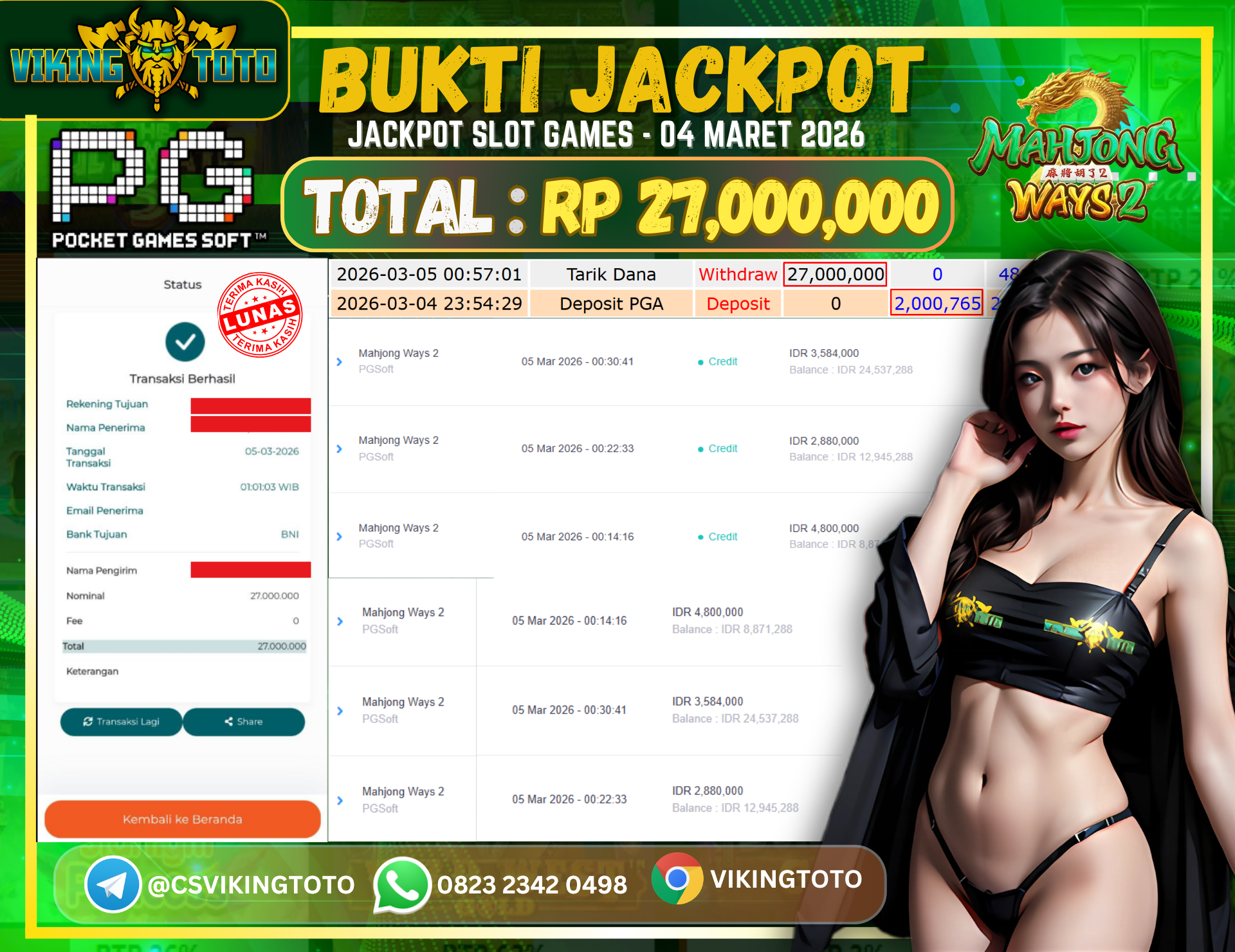 Bukti Jackpot Lunas VikingToto