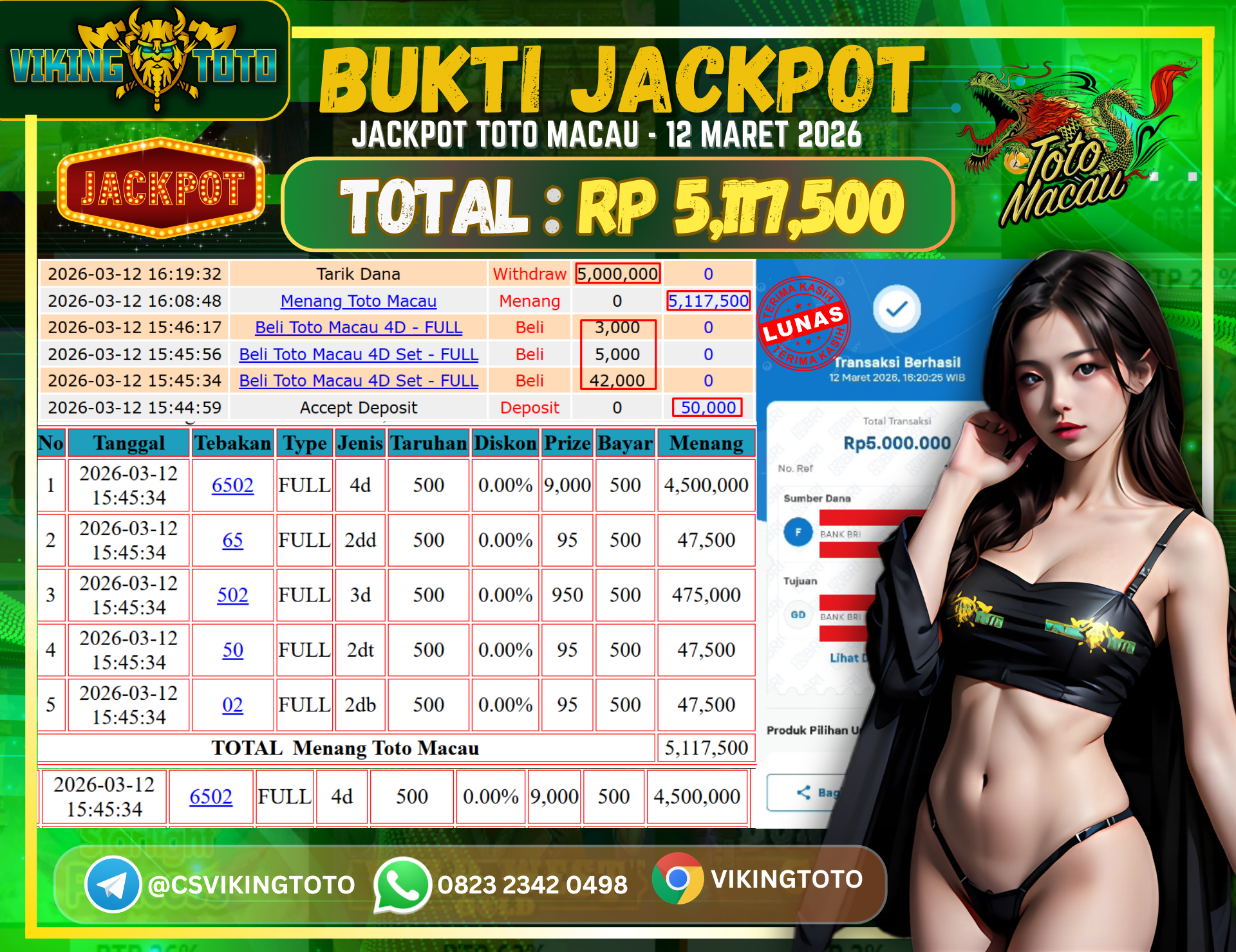 Bukti Jackpot Lunas VikingToto