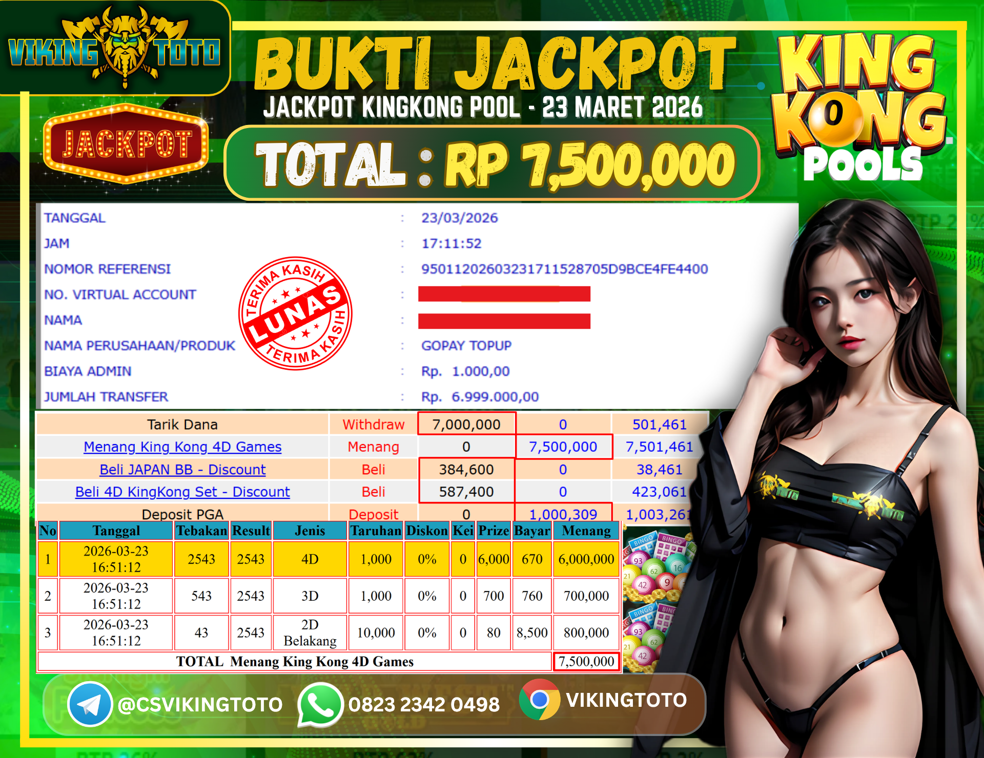 Bukti Jackpot Lunas VikingToto