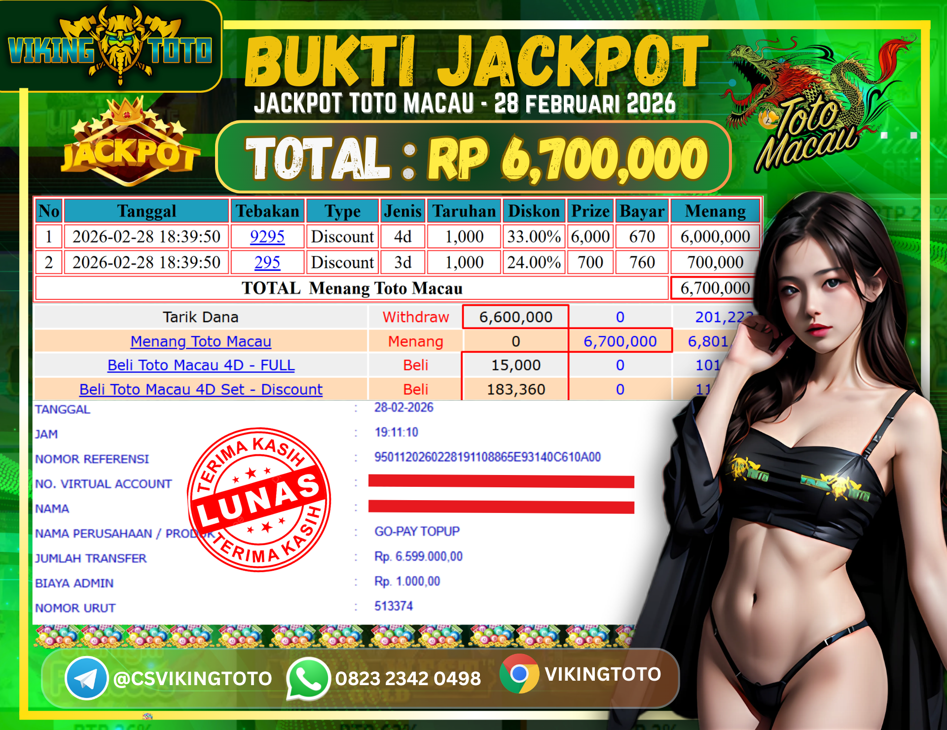 Bukti Jackpot Lunas VikingToto
