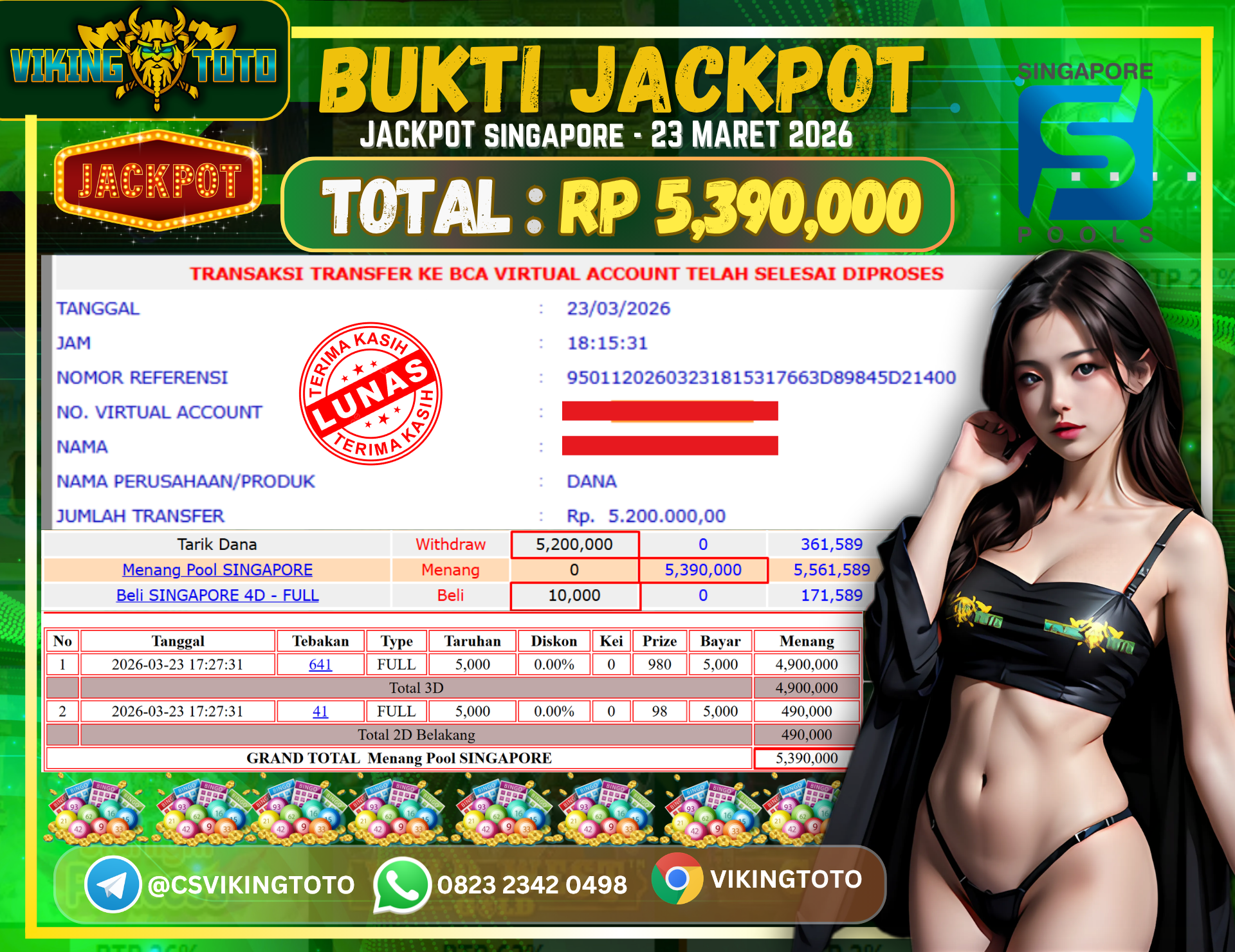 Bukti Jackpot Lunas VikingToto