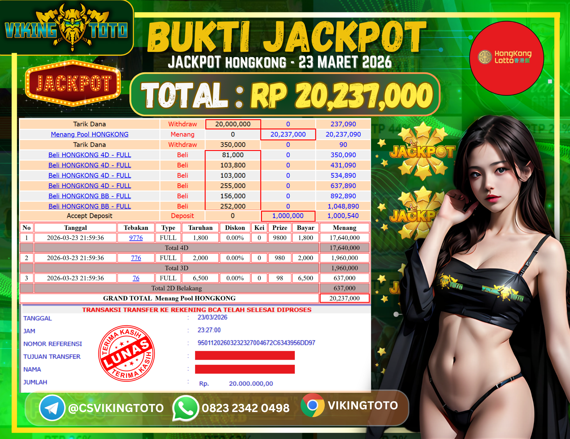 Bukti Jackpot Lunas VikingToto