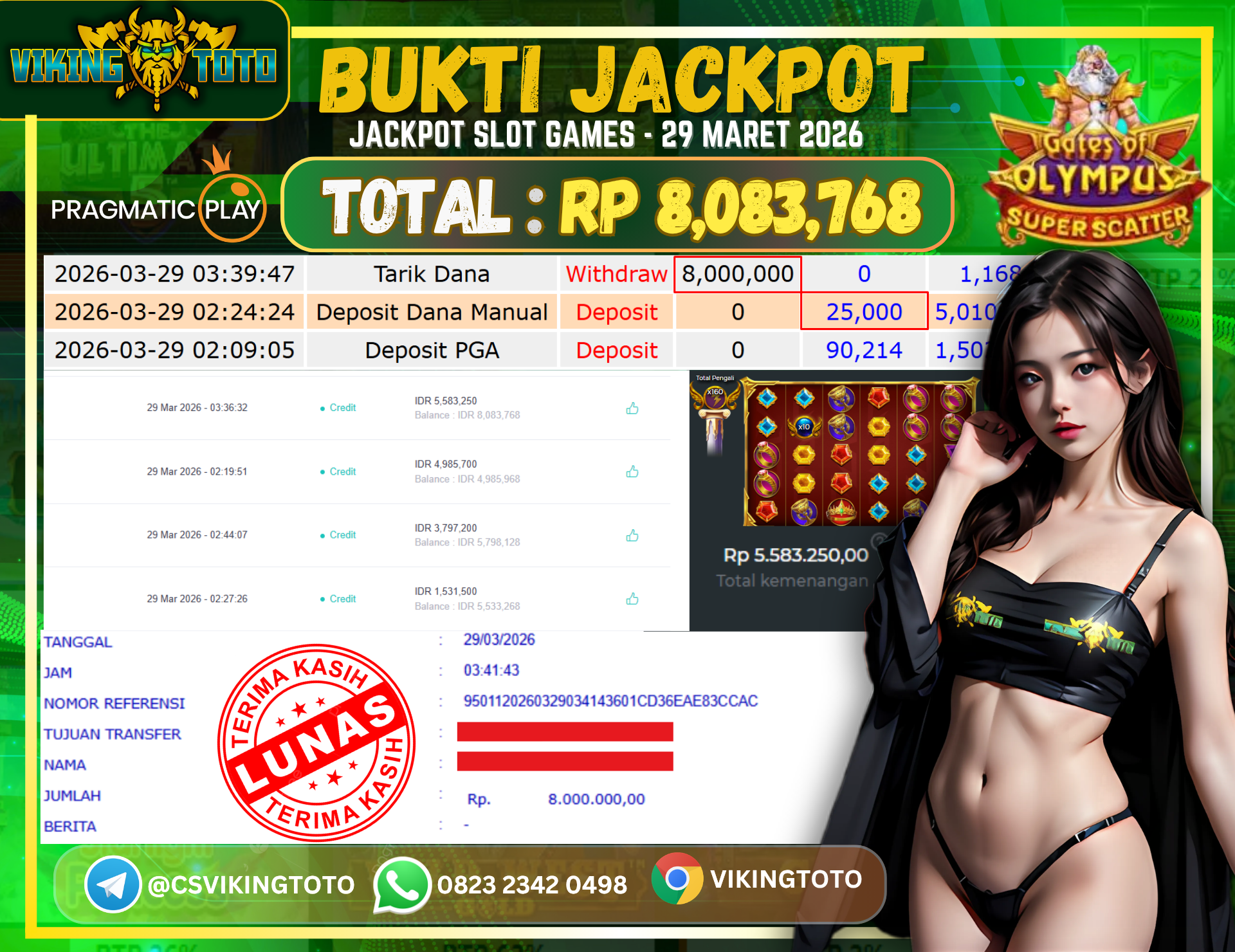 Bukti Jackpot Lunas VikingToto