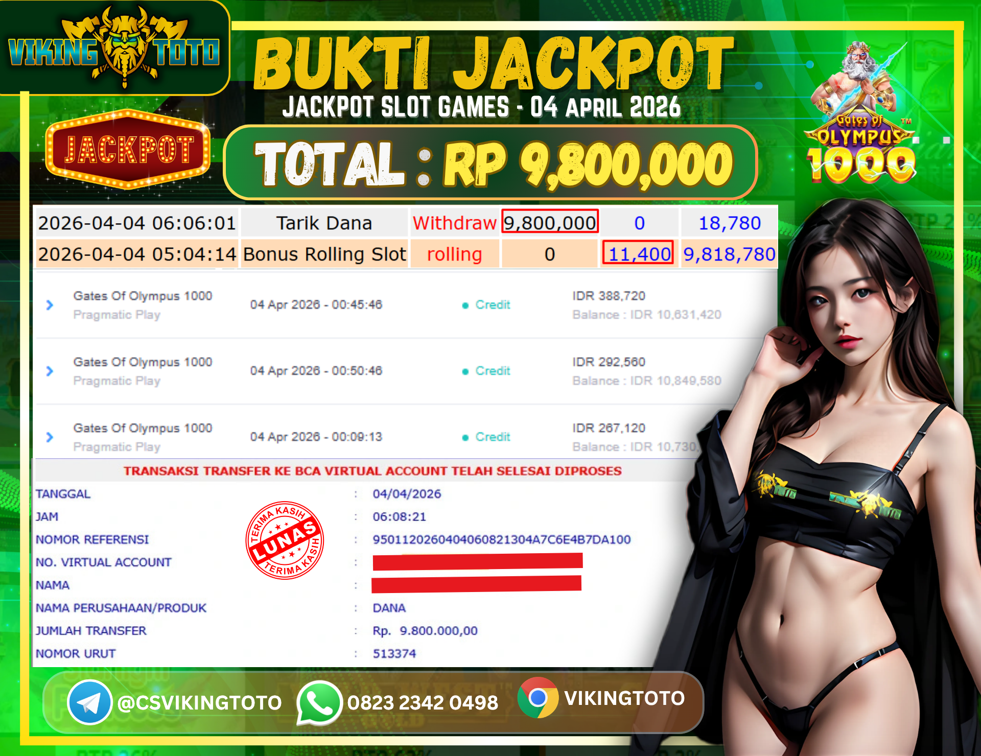 Bukti Jackpot Lunas VikingToto