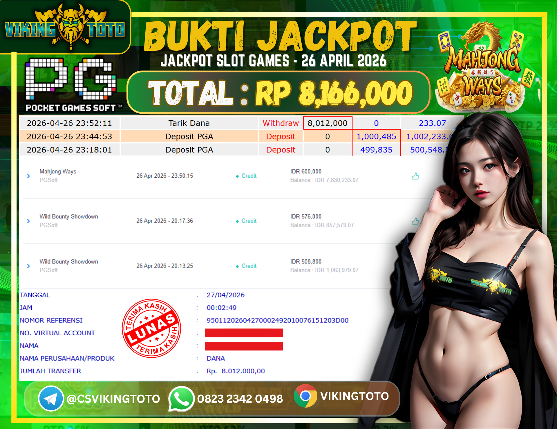 Bukti Jackpot Lunas VikingToto