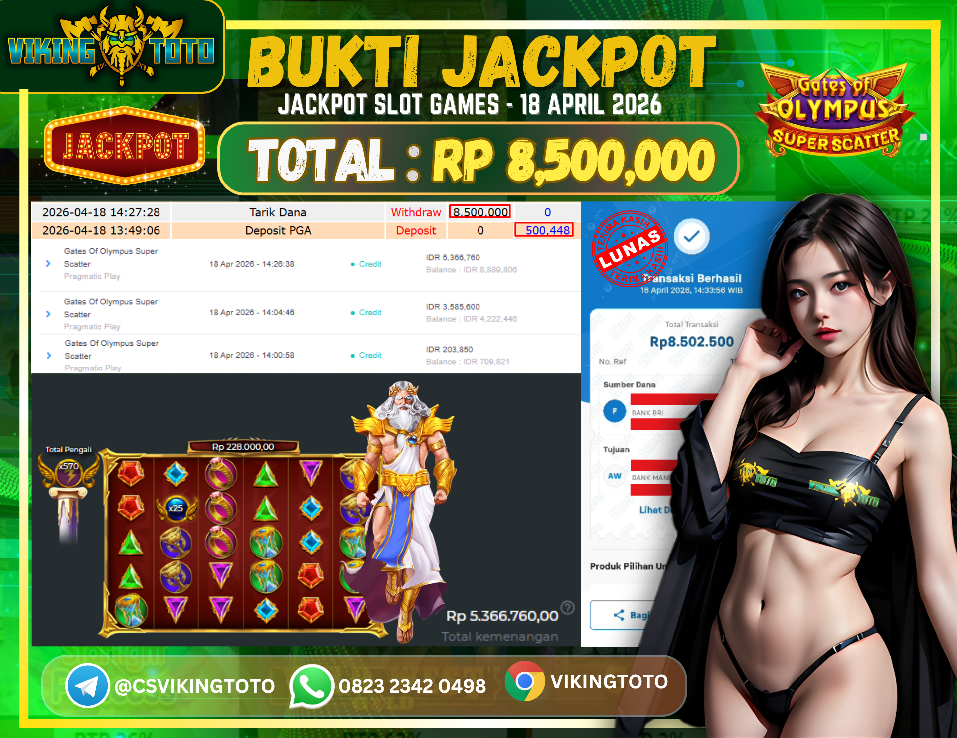 Bukti Jackpot Lunas VikingToto