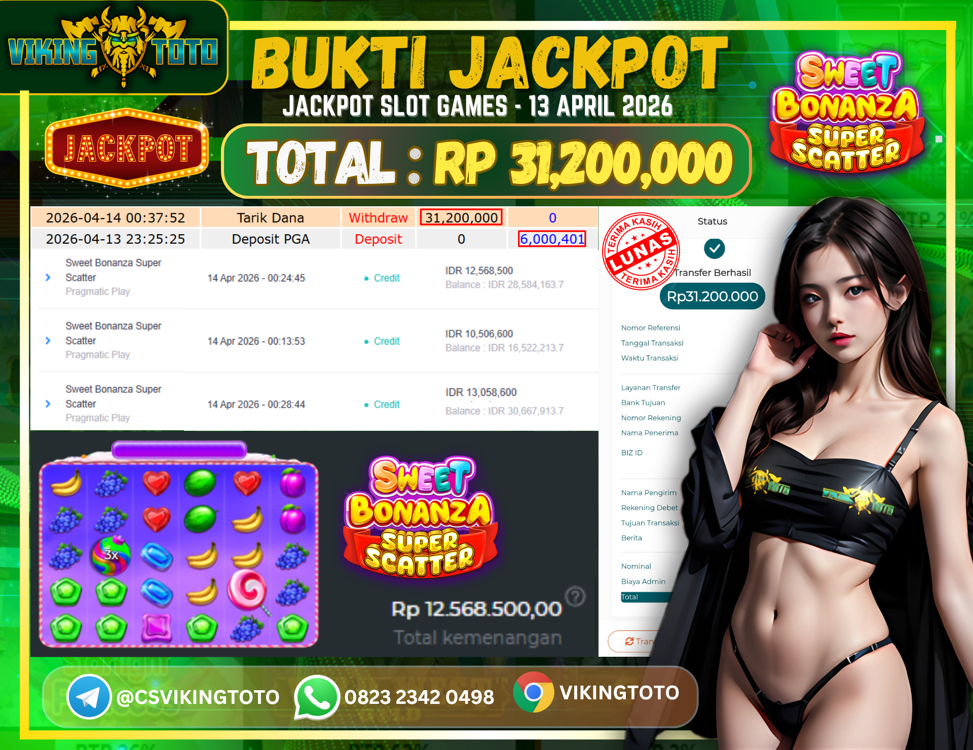Bukti Jackpot Lunas VikingToto