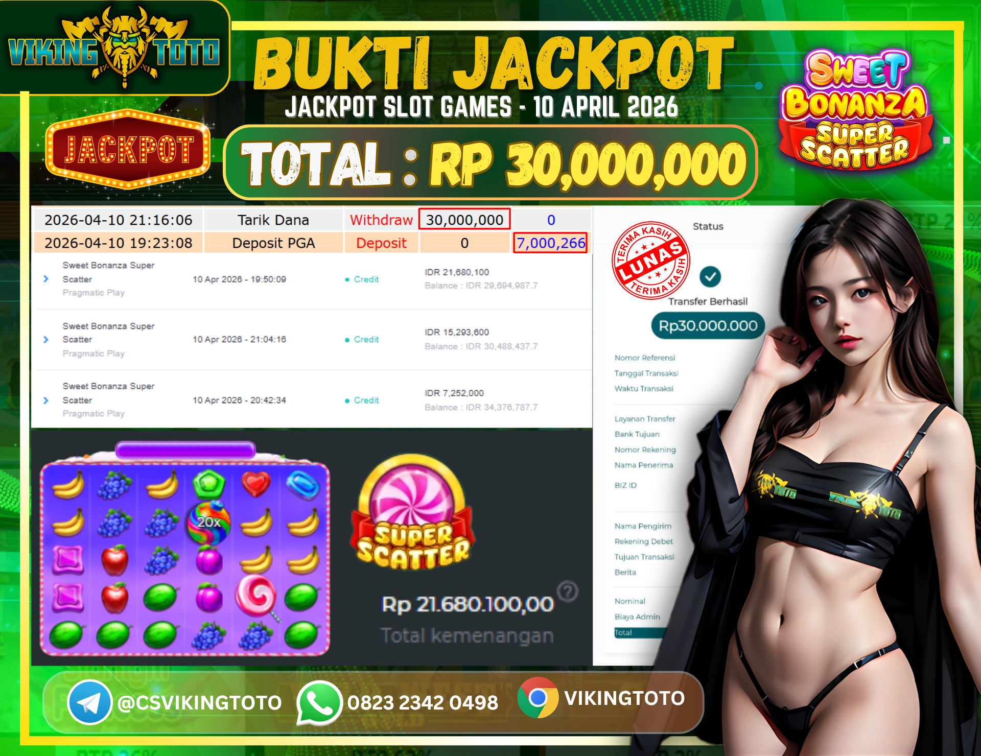 Bukti Jackpot Lunas VikingToto