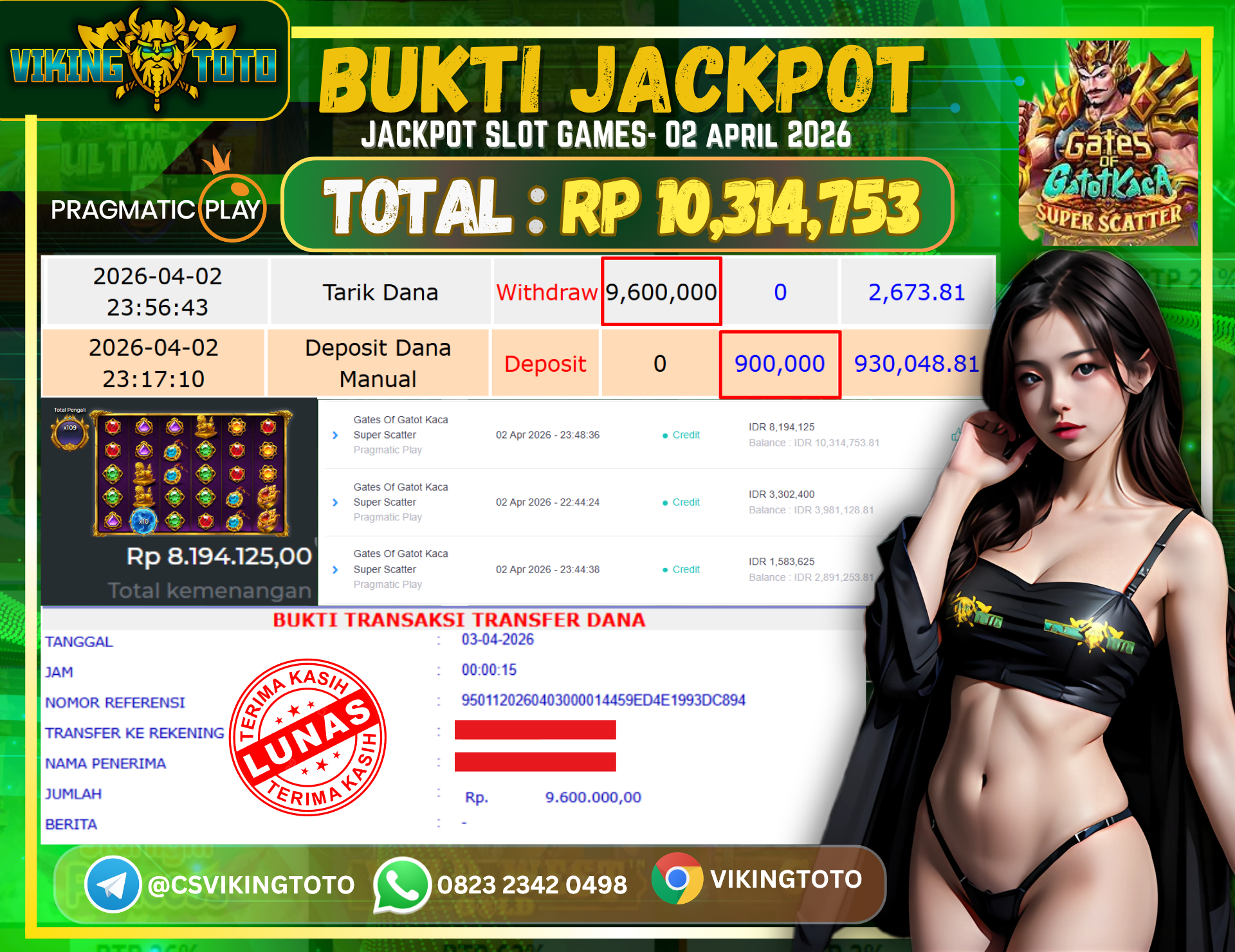 Bukti Jackpot Lunas VikingToto