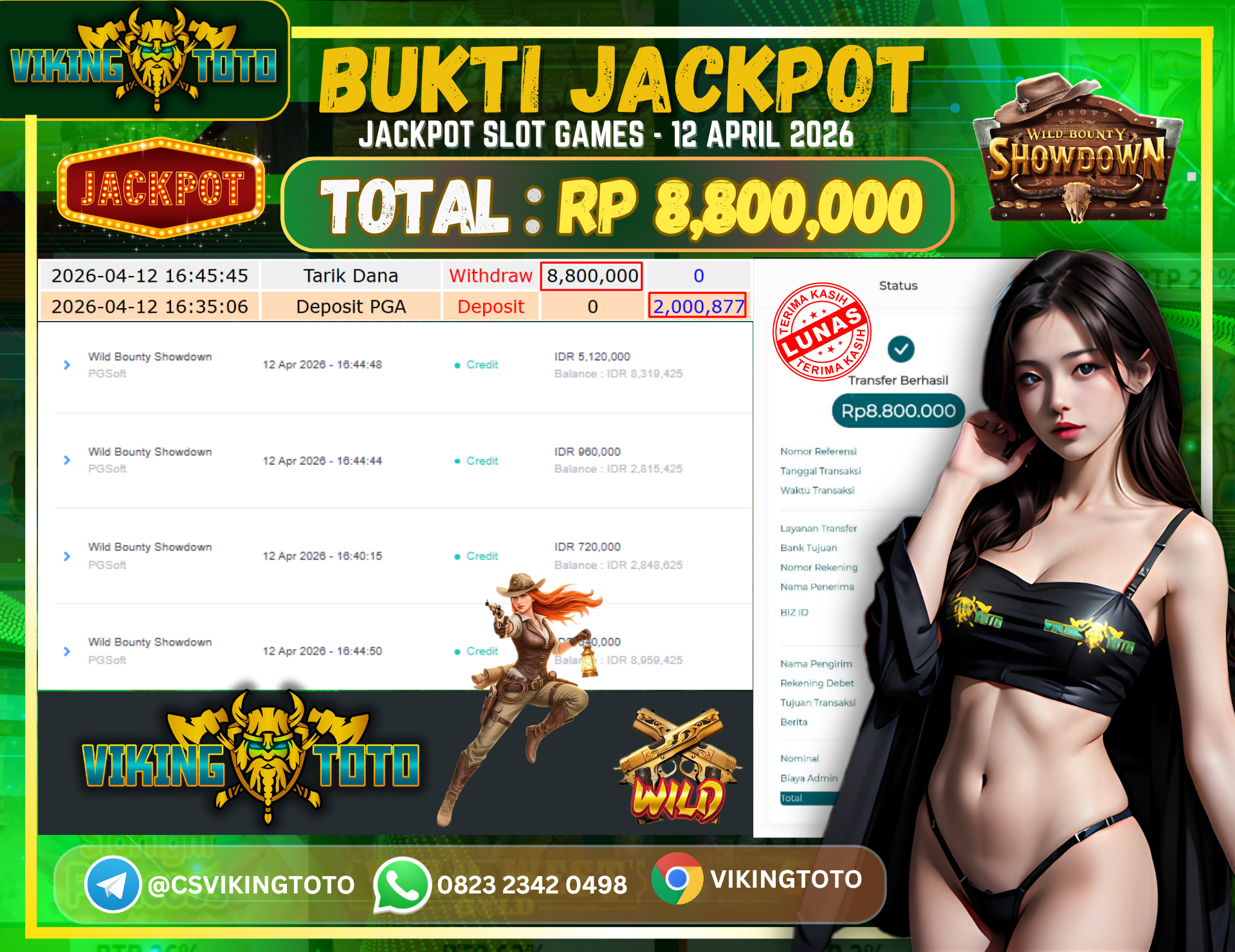 Bukti Jackpot Lunas VikingToto