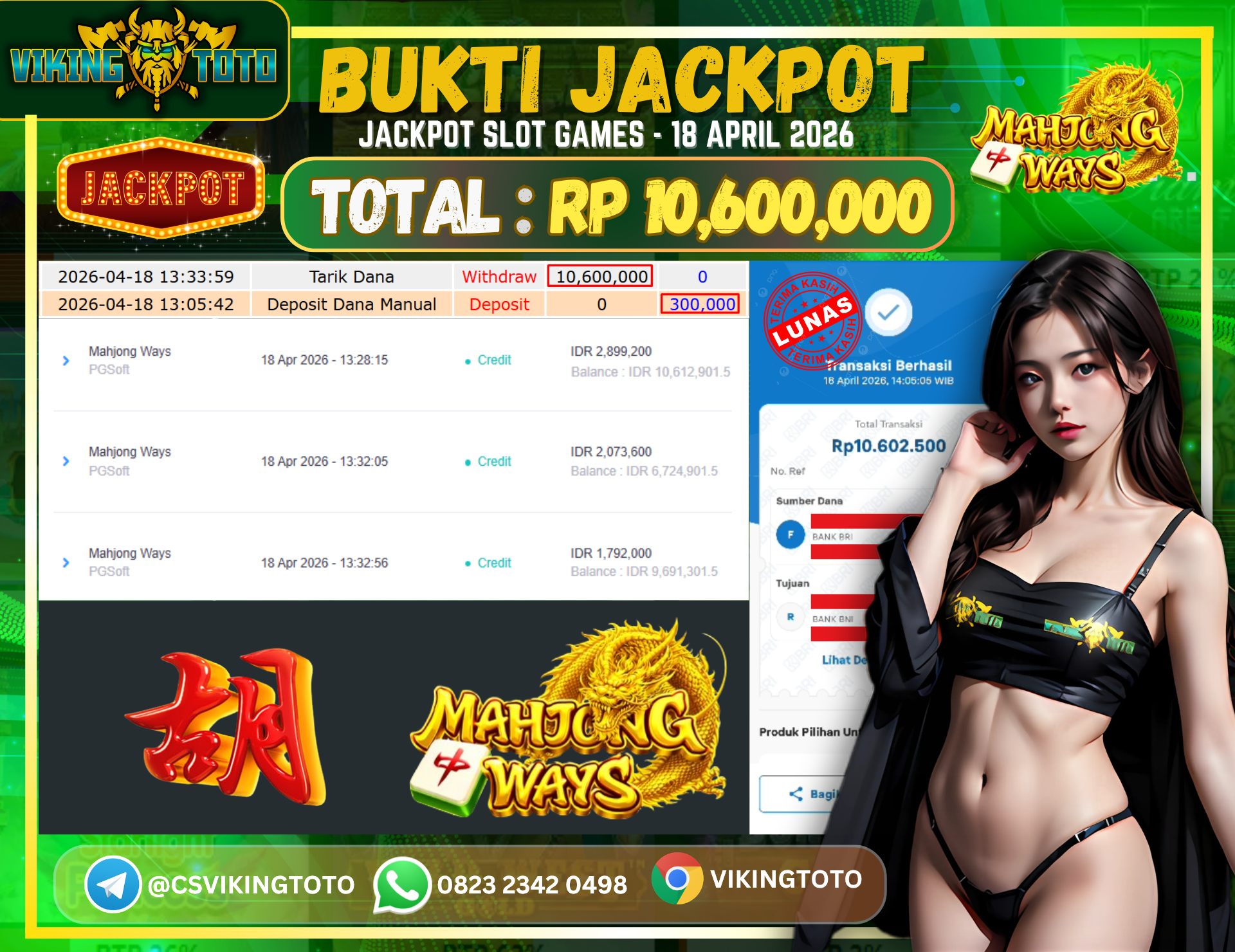 Bukti Jackpot Lunas VikingToto